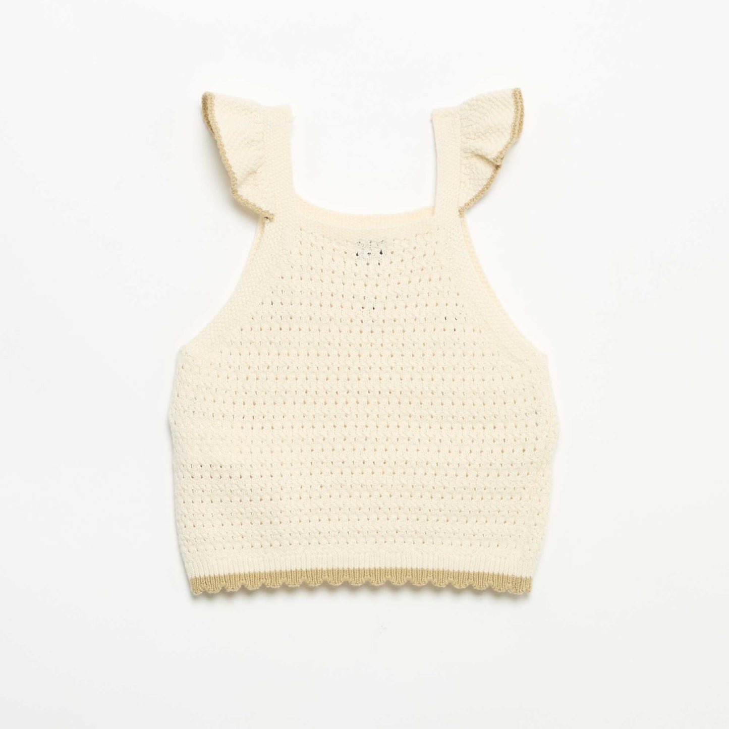 Sleeveless Crochet Sweater BEIGE