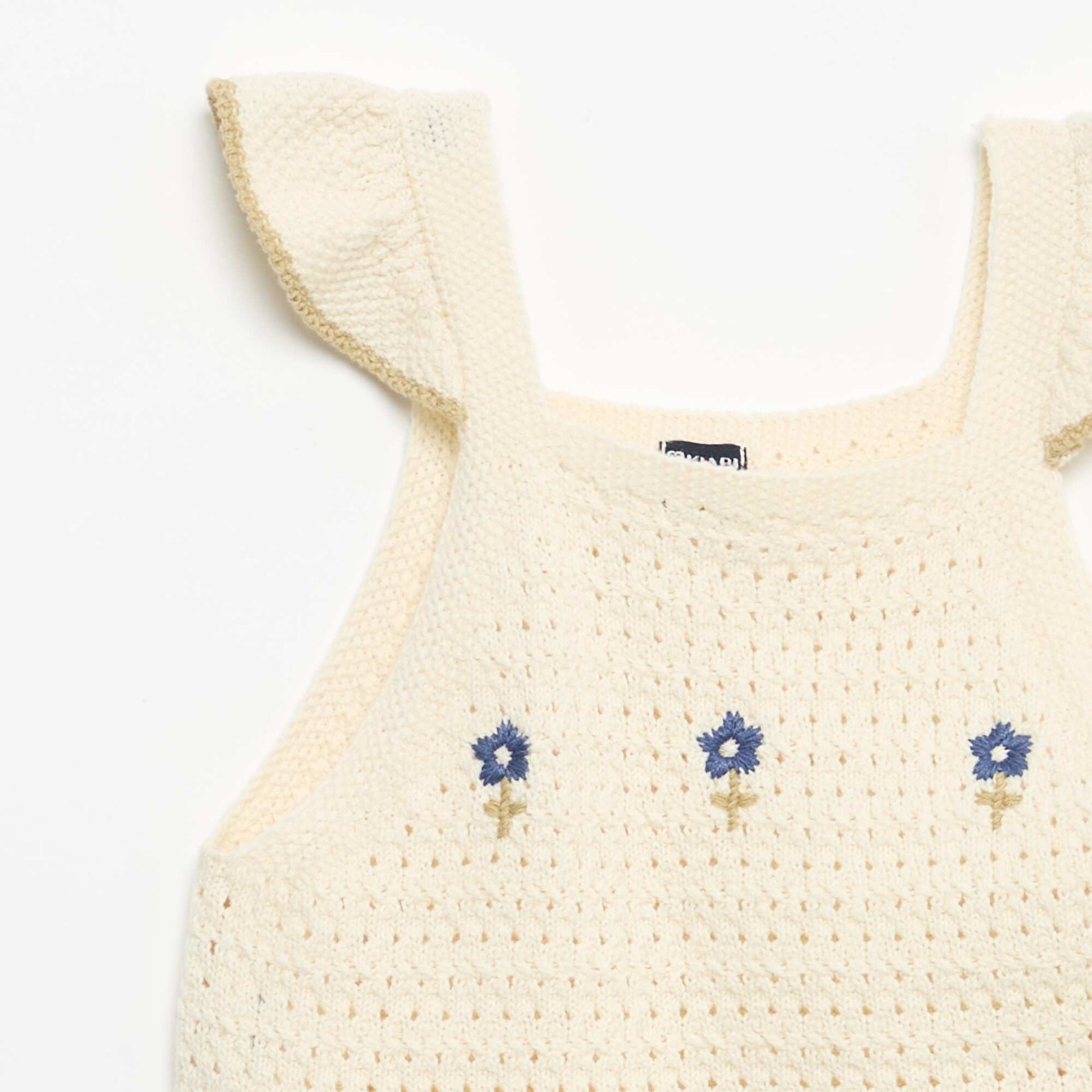 Sleeveless Crochet Sweater BEIGE