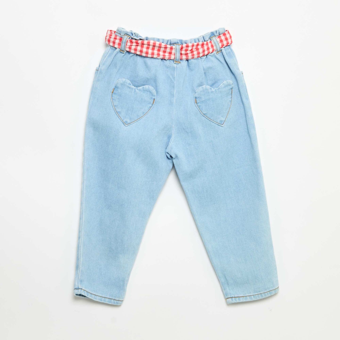 Denim Pants with Tie Belt WHITE