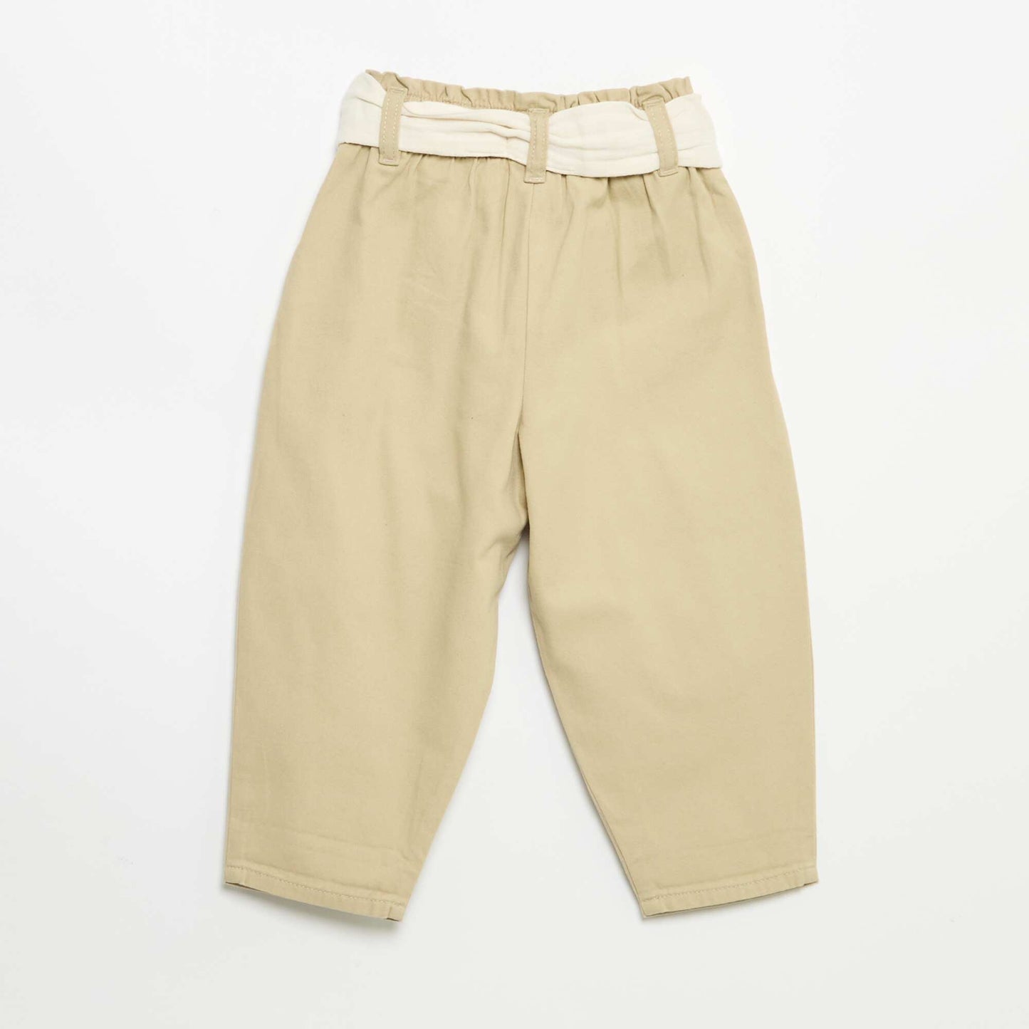 Twill Trousers with Tie Belt BEIGE
