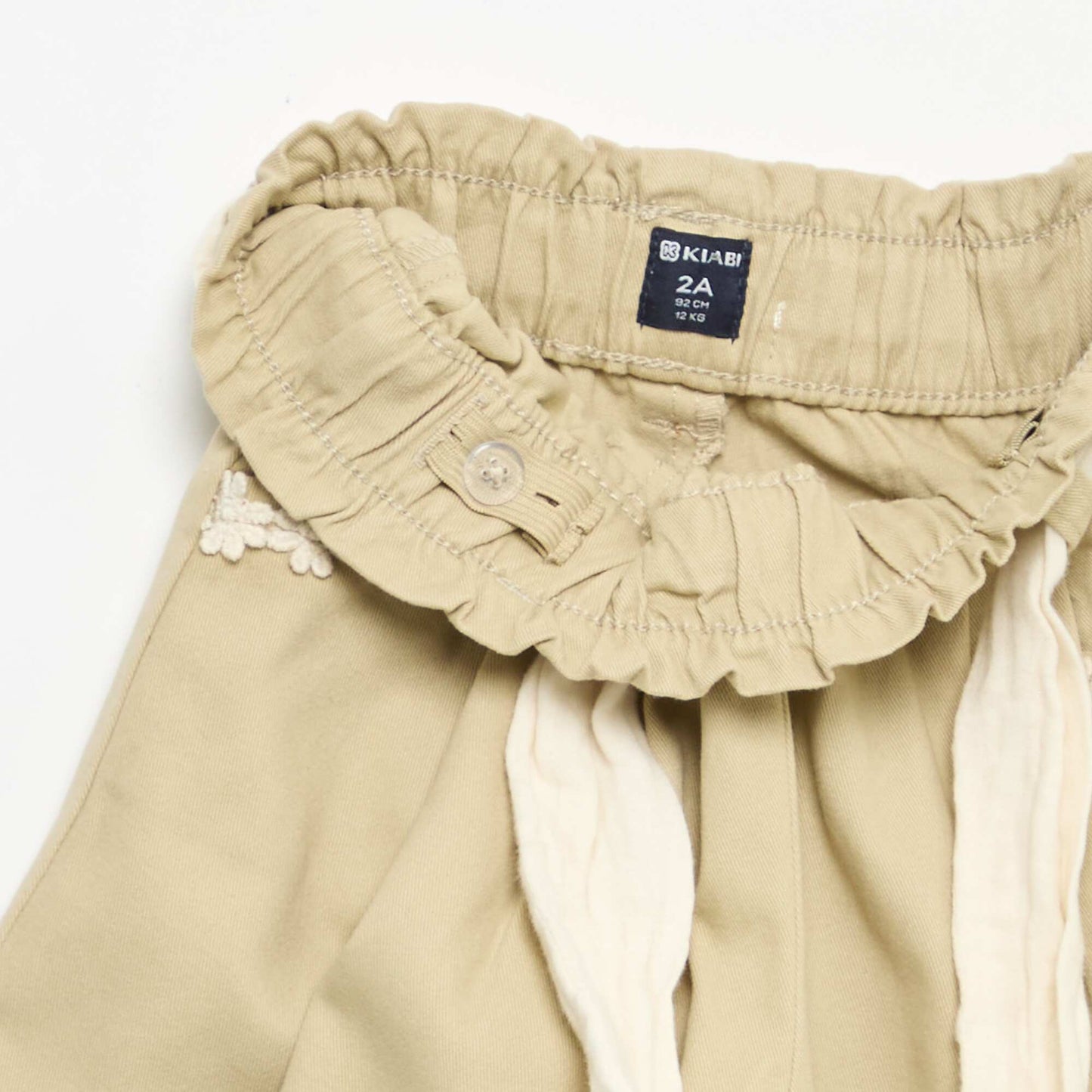 Twill Trousers with Tie Belt BEIGE