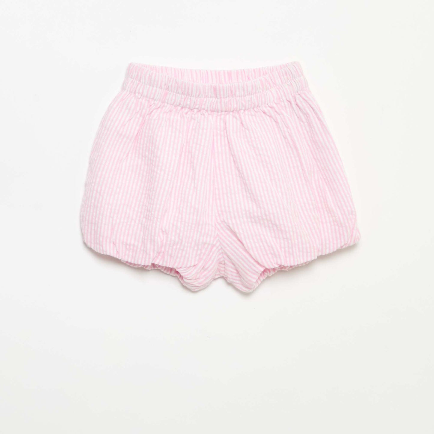Striped Seersucker Shorts PINK
