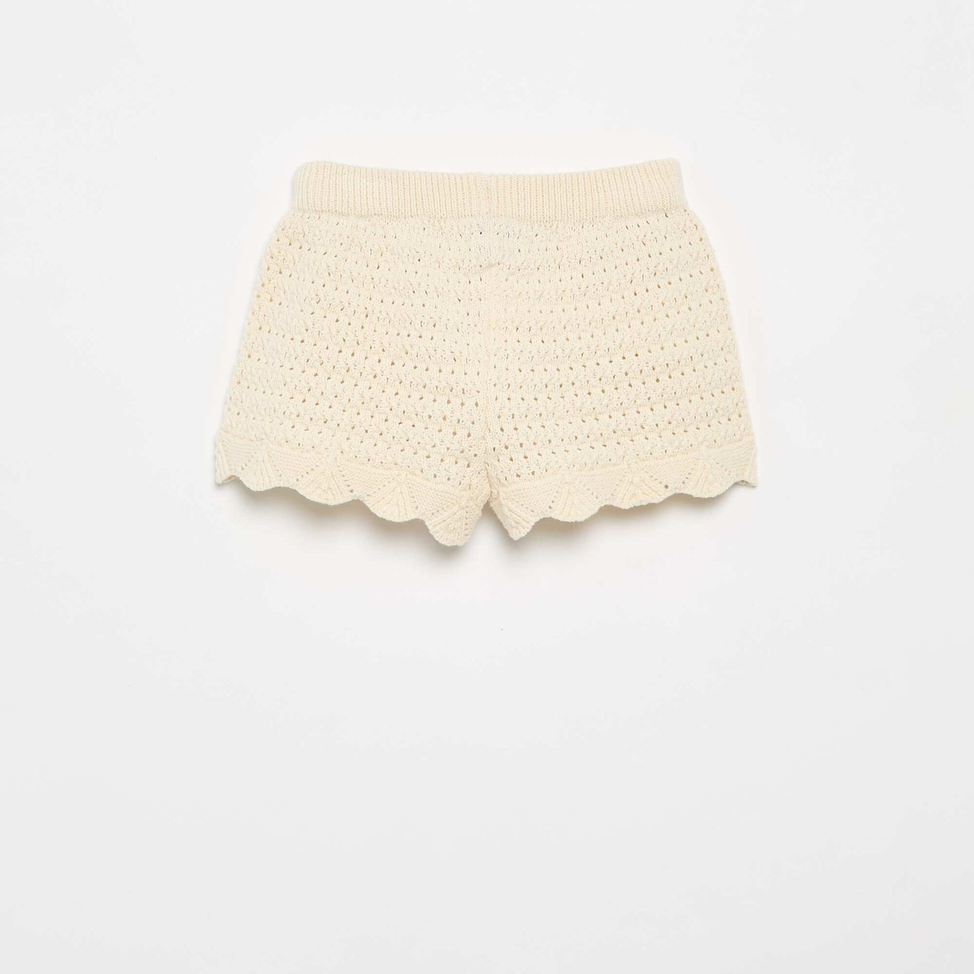 Plain Knit Shorts WHITE