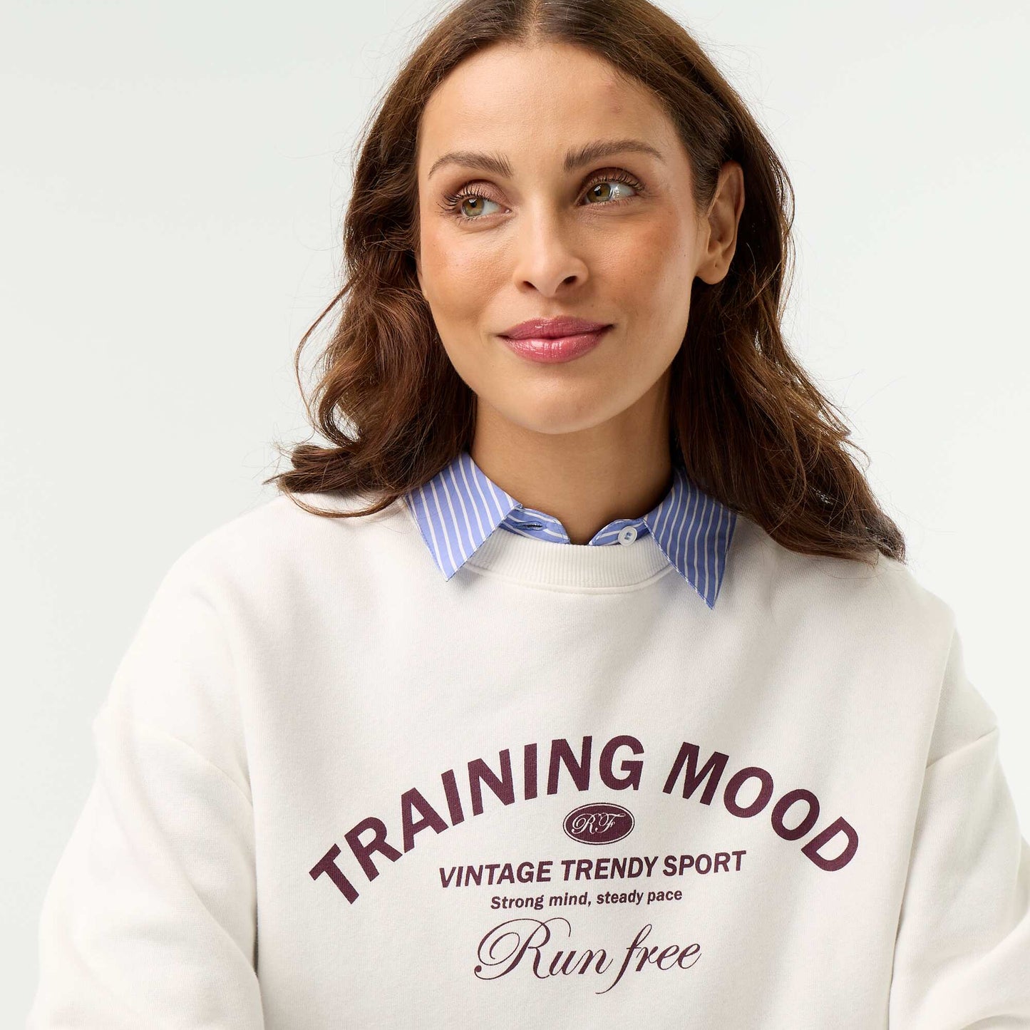 Printed long-sleeved sweatshirt WHITE