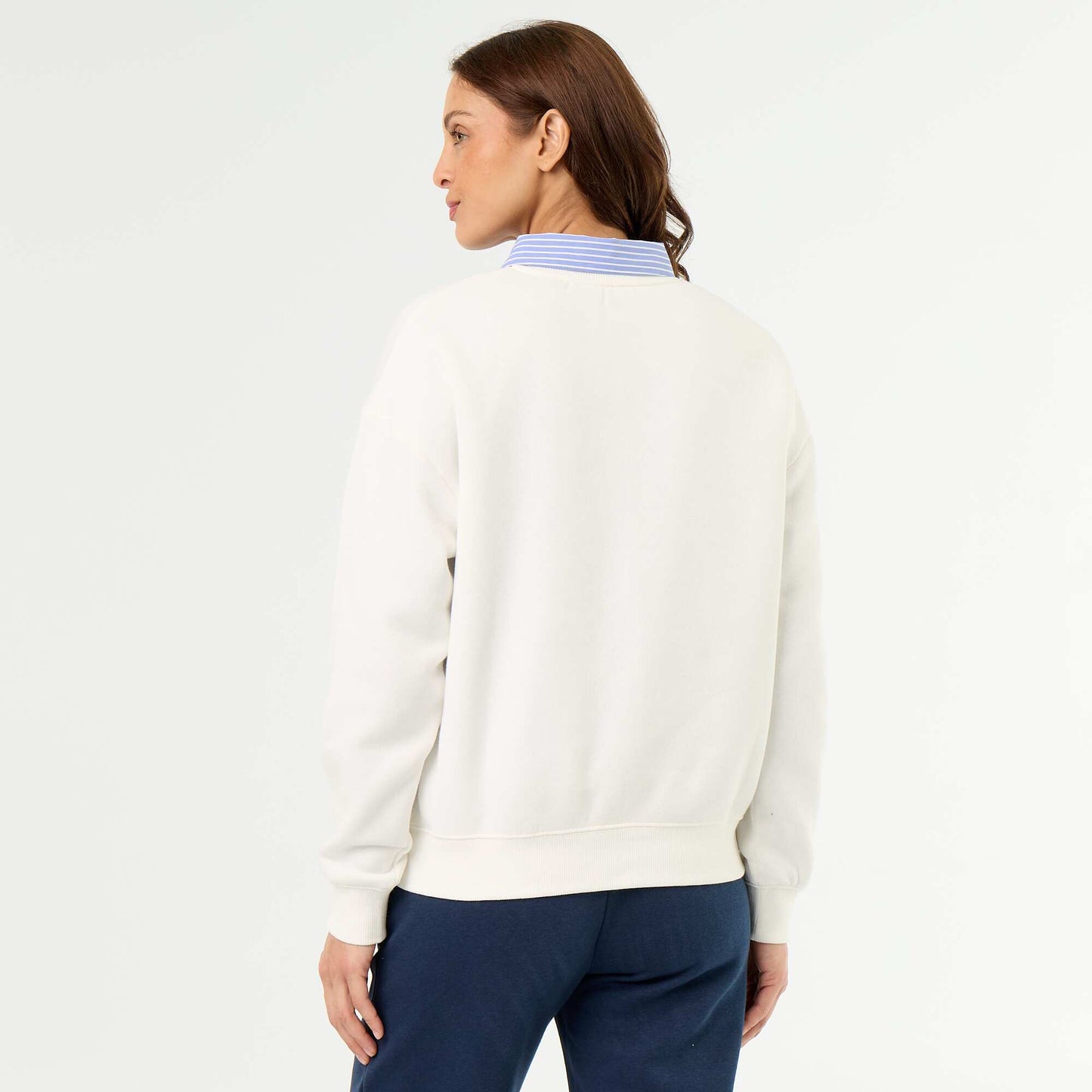 Printed long-sleeved sweatshirt WHITE