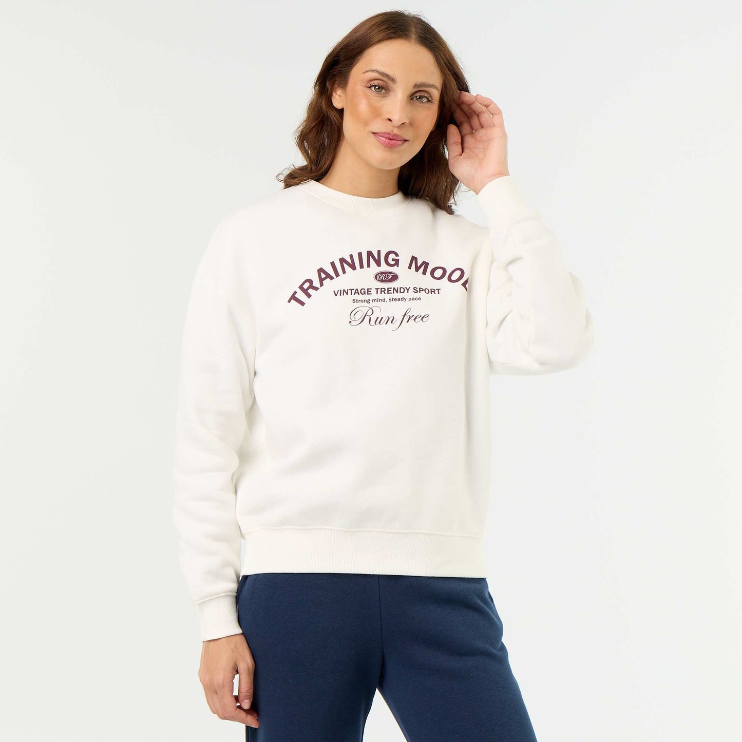 Printed long-sleeved sweatshirt WHITE