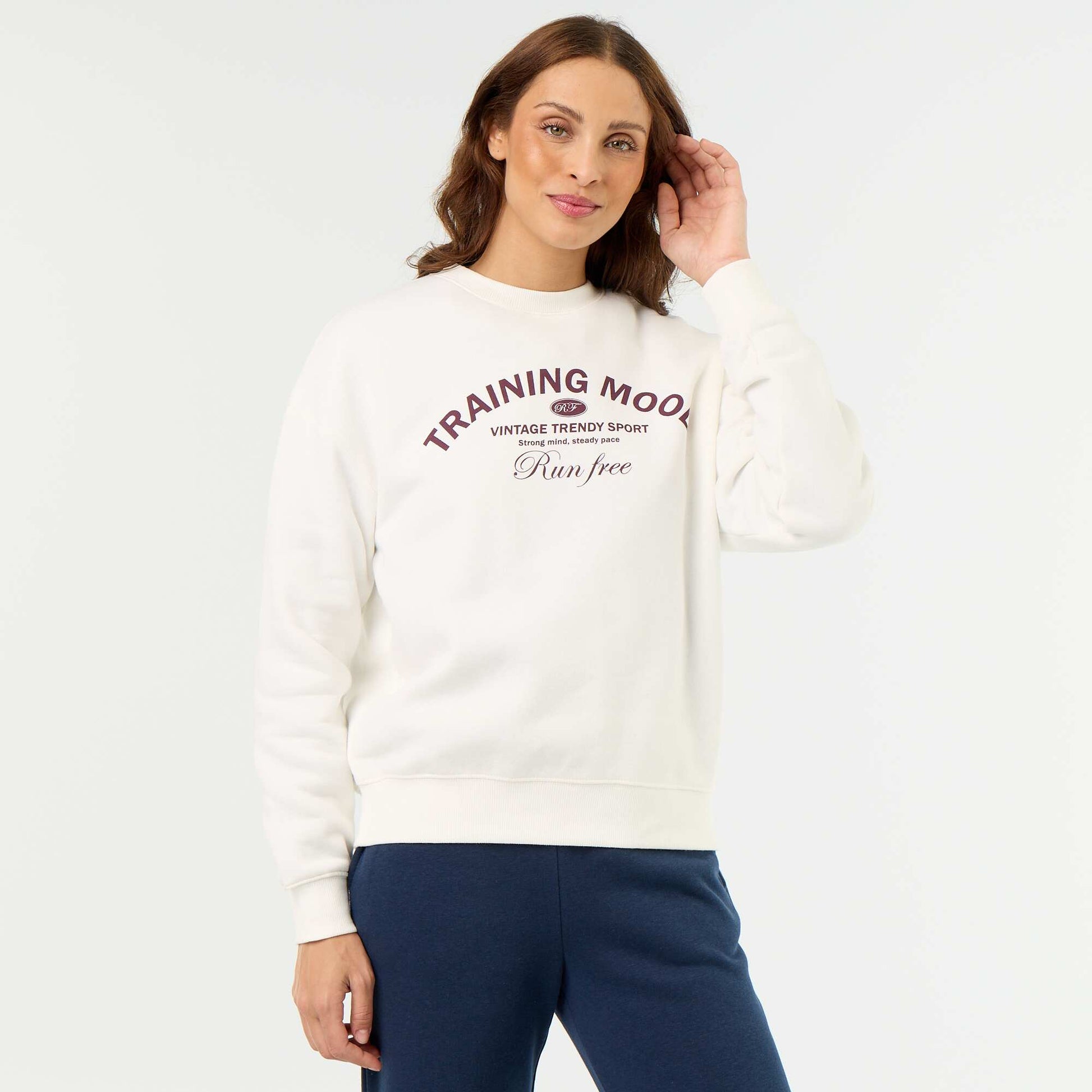 Printed long-sleeved sweatshirt WHITE