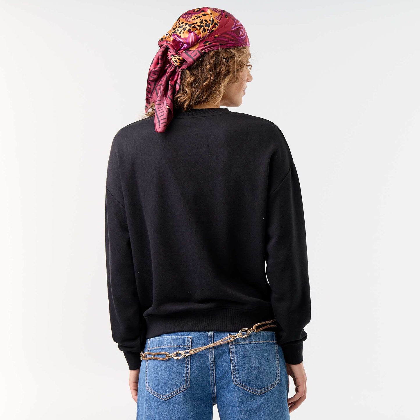 Plain French Terry Sweatshirt BLACK