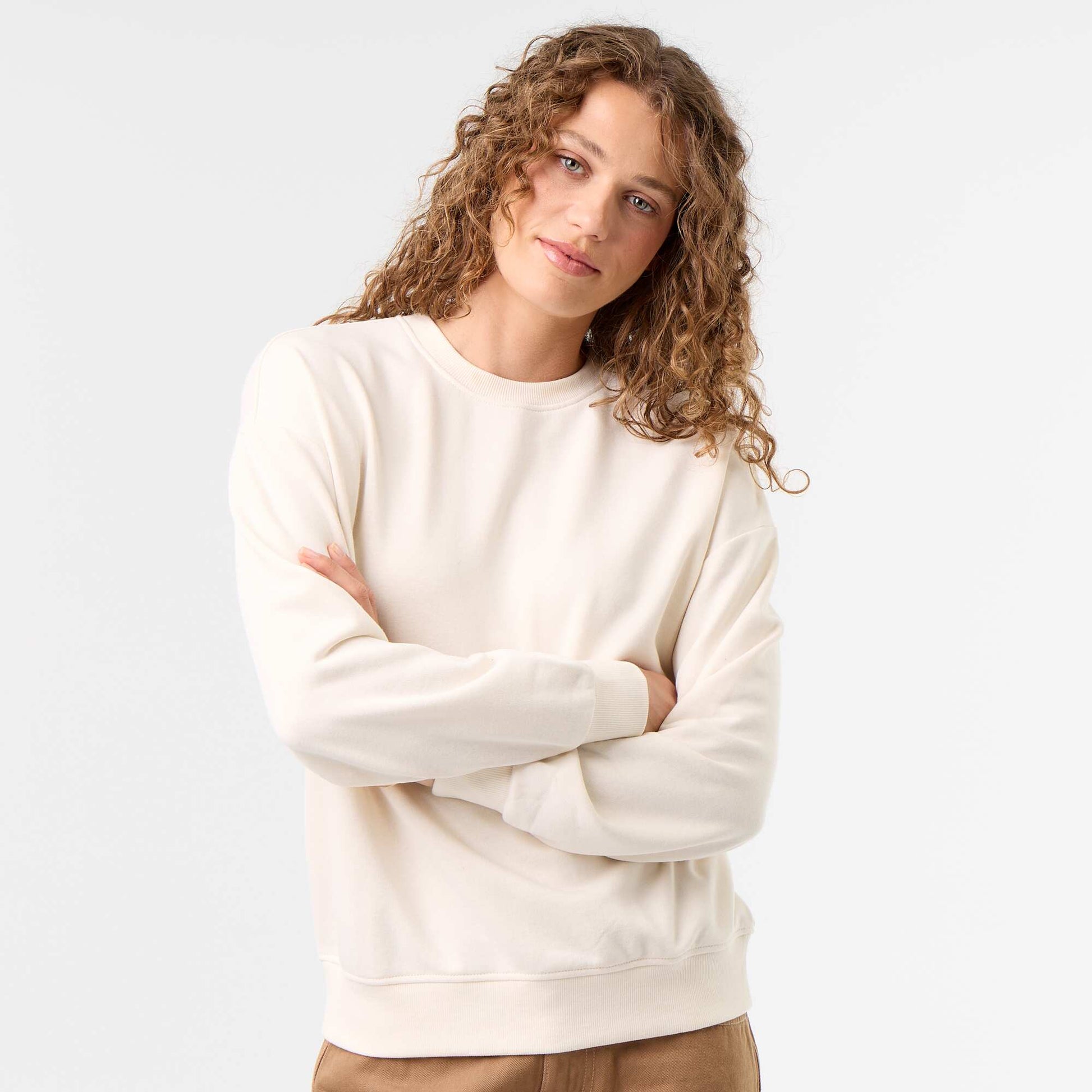 Plain French Terry Sweatshirt WHITE