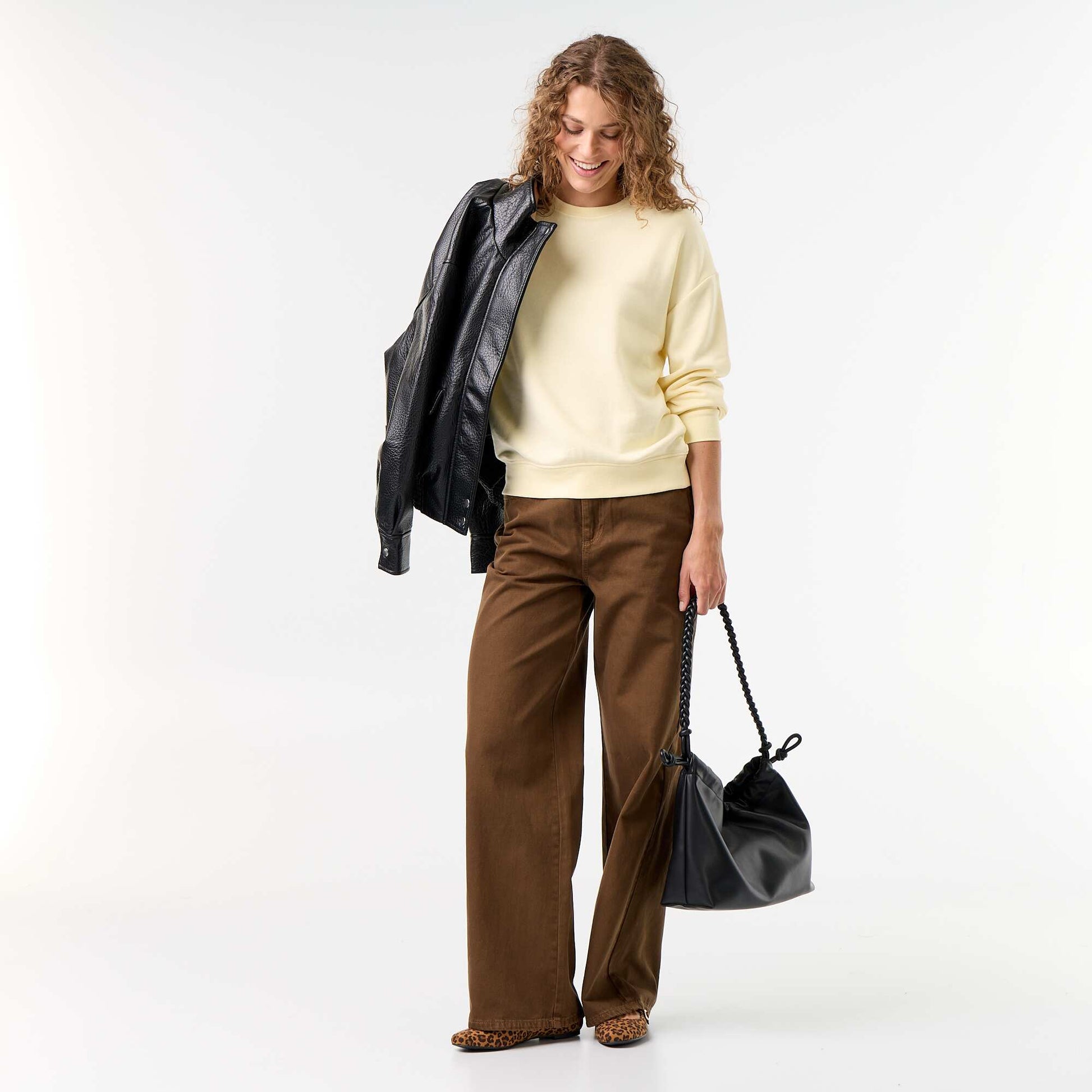 Plain French Terry Sweatshirt YELLOW