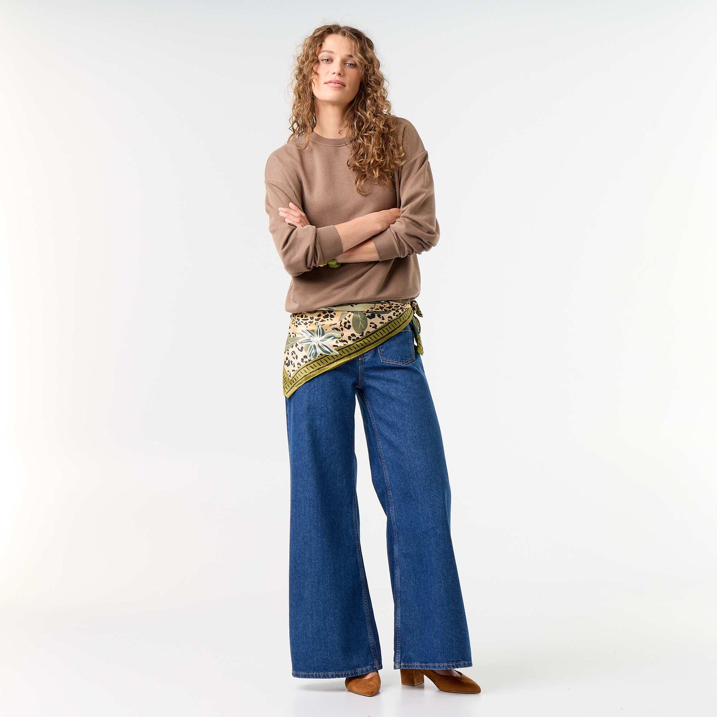 Plain French Terry Sweatshirt BROWN