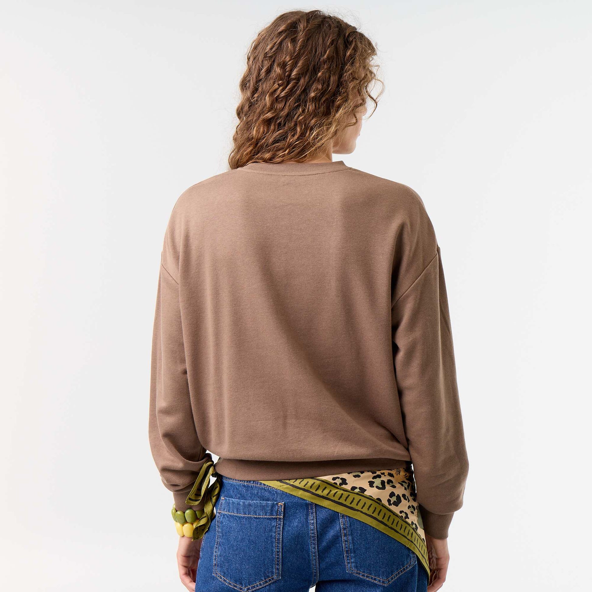 Plain French Terry Sweatshirt BROWN