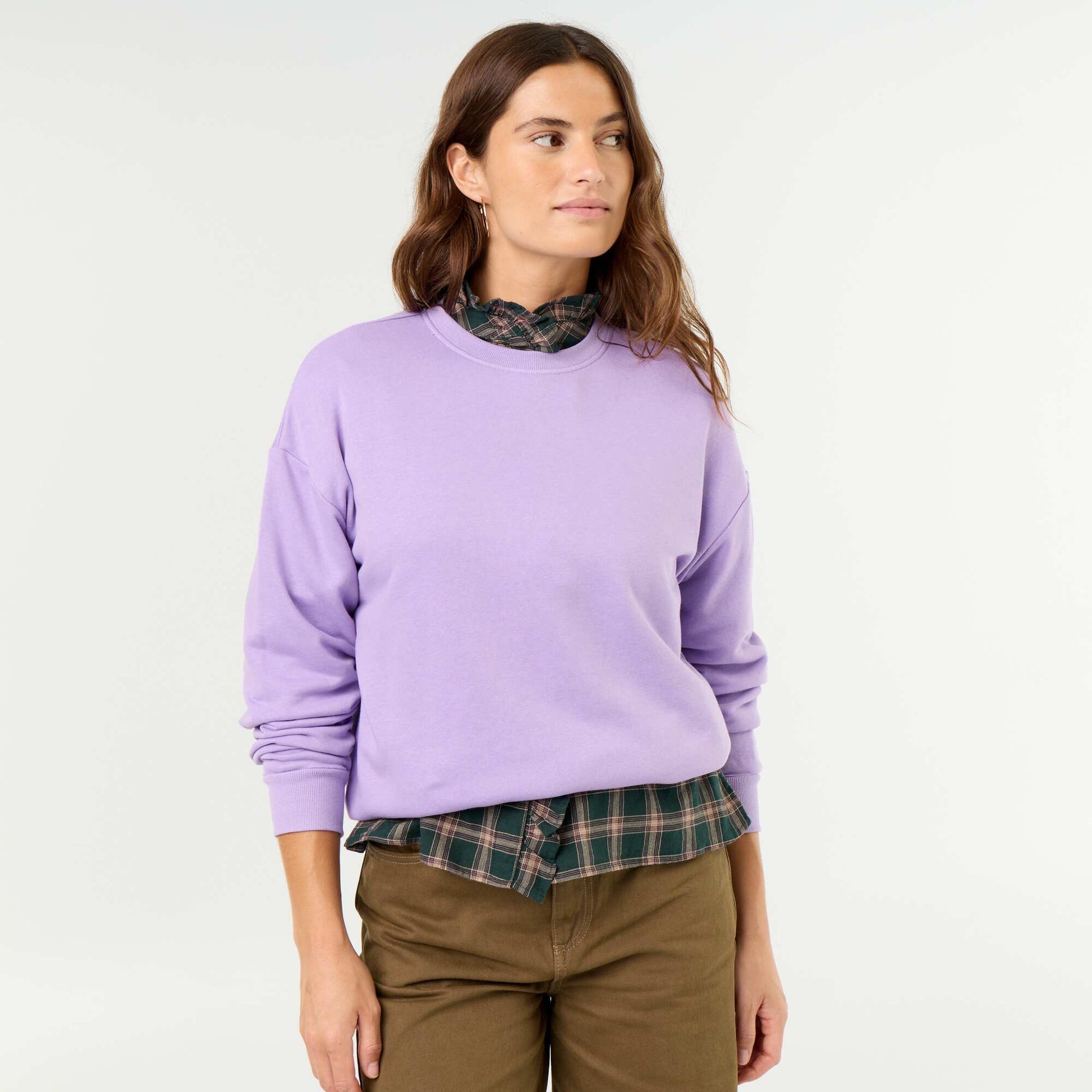 Plain French Terry Sweatshirt PURPLE