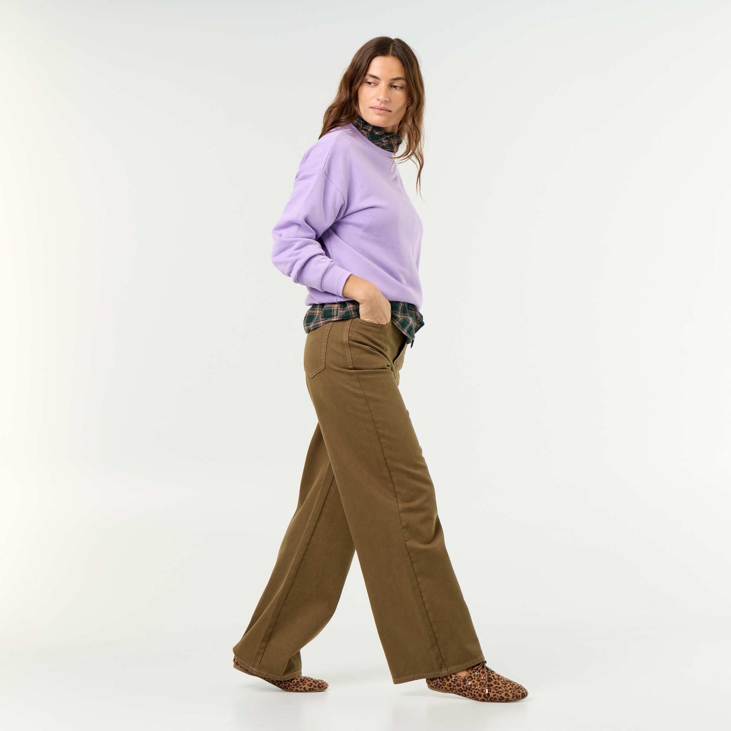 Plain French Terry Sweatshirt PURPLE