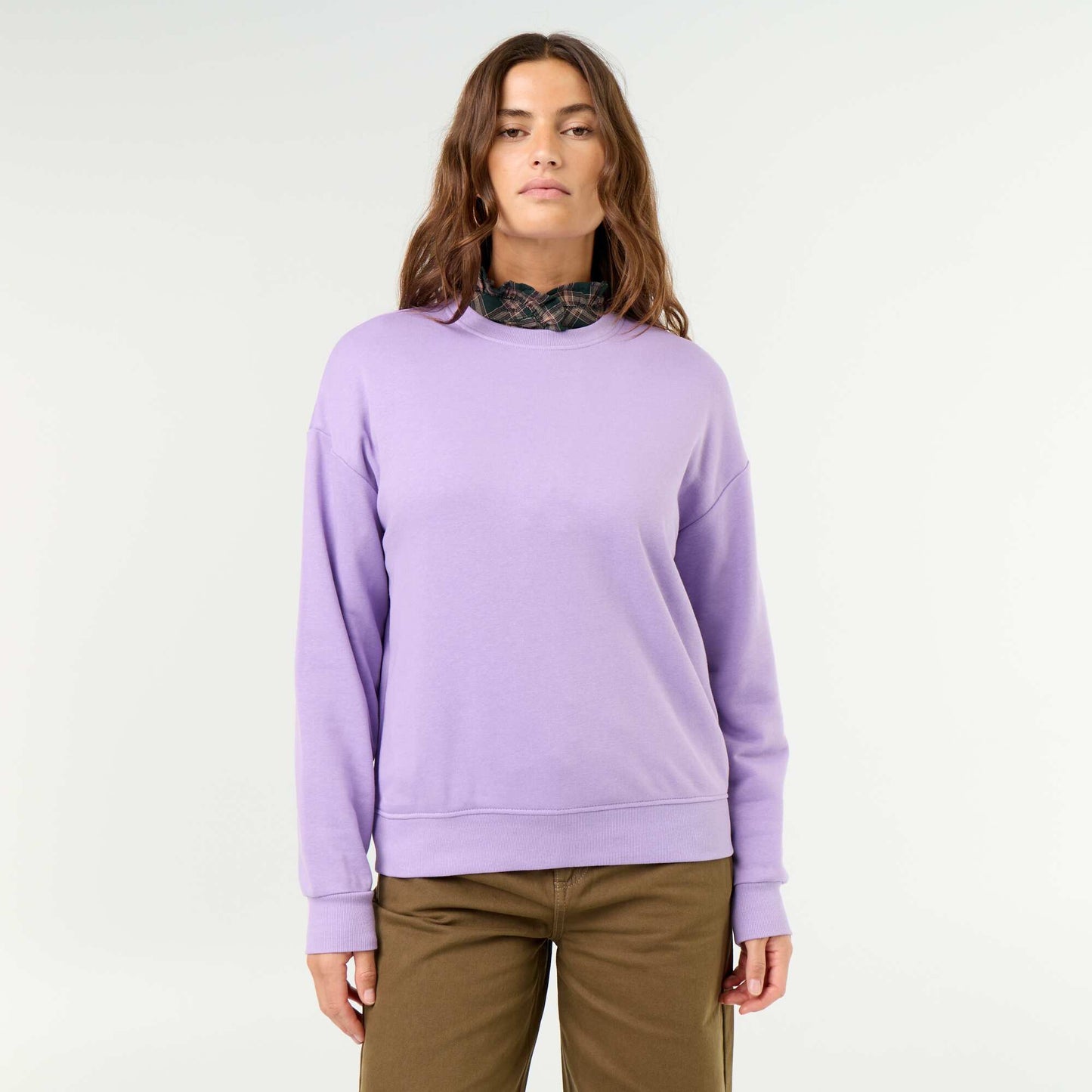 Plain French Terry Sweatshirt PURPLE