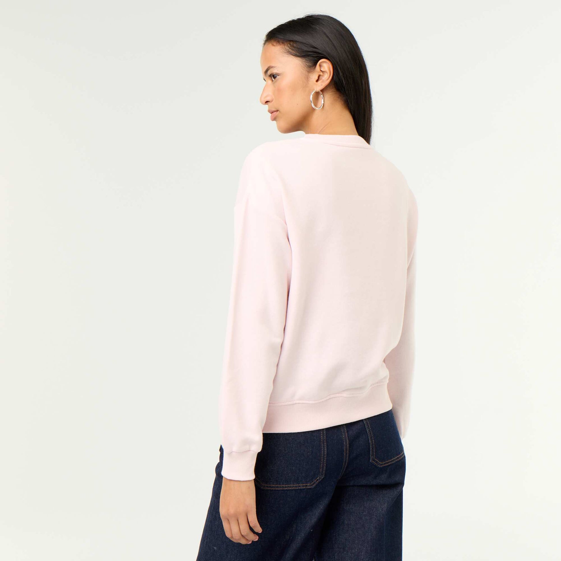 Crew neck sweatshirt with front print PINK