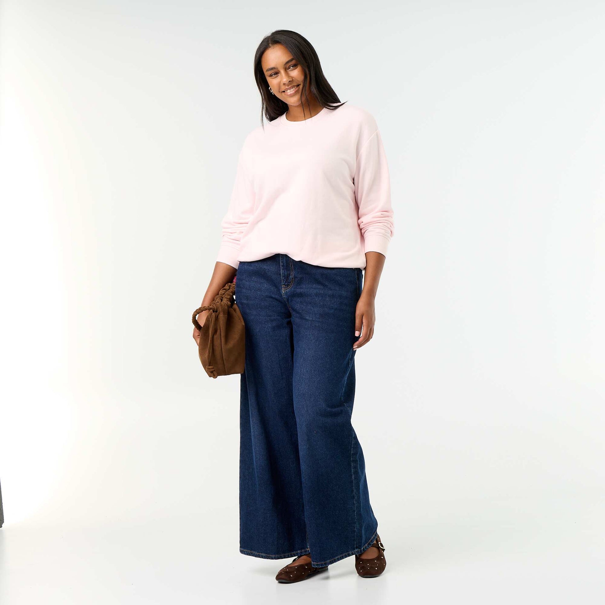 French Terry Round Neck Sweatshirt PINK