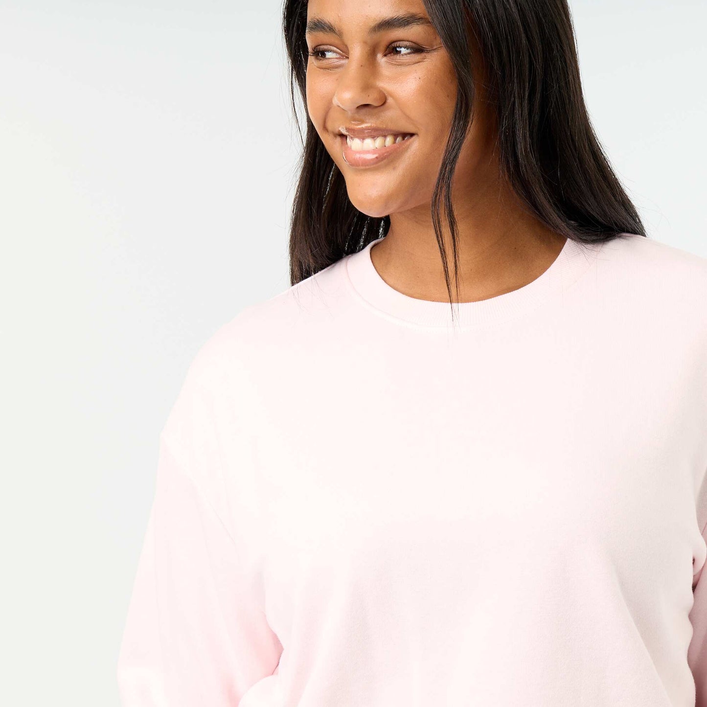 French Terry Round Neck Sweatshirt PINK