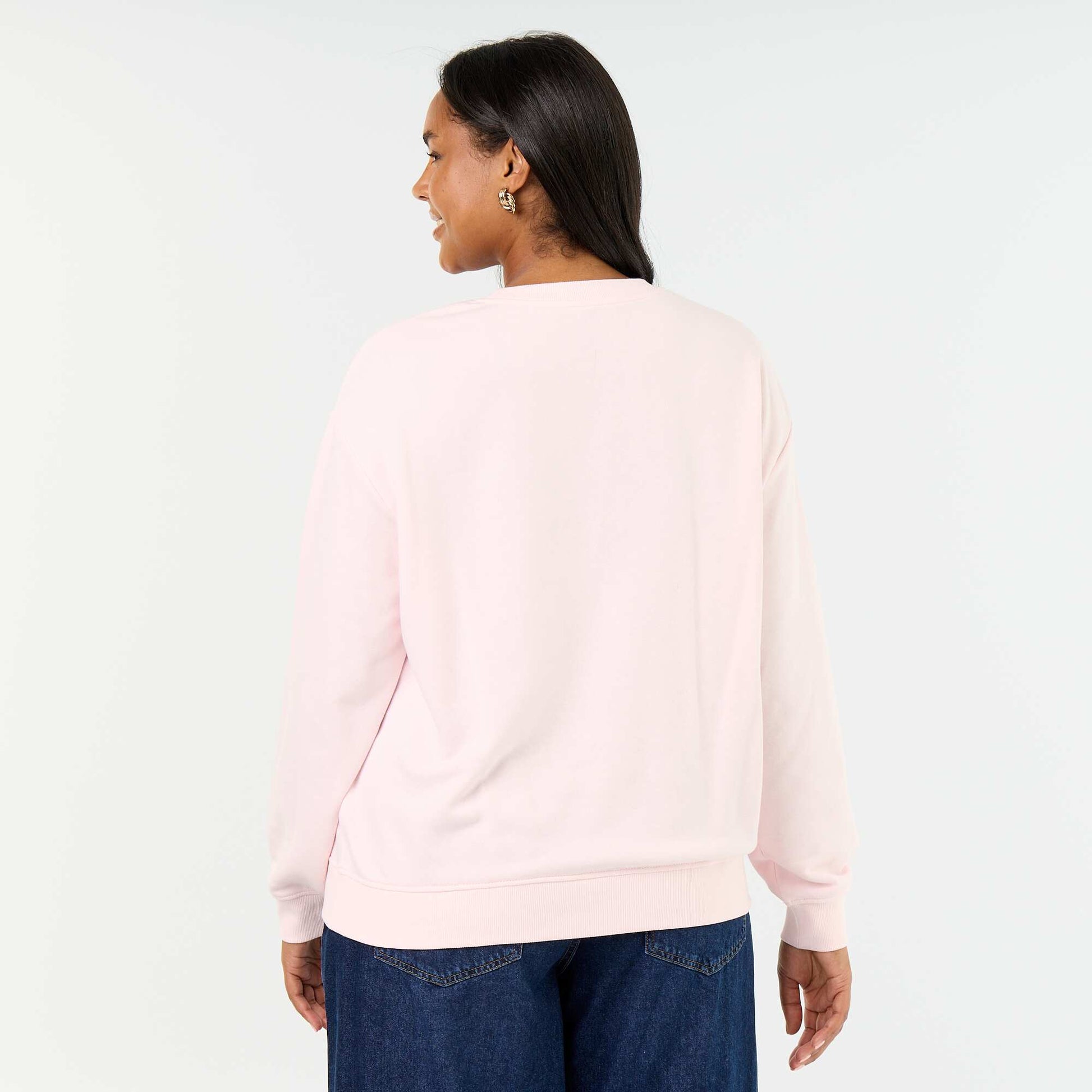 French Terry Round Neck Sweatshirt PINK