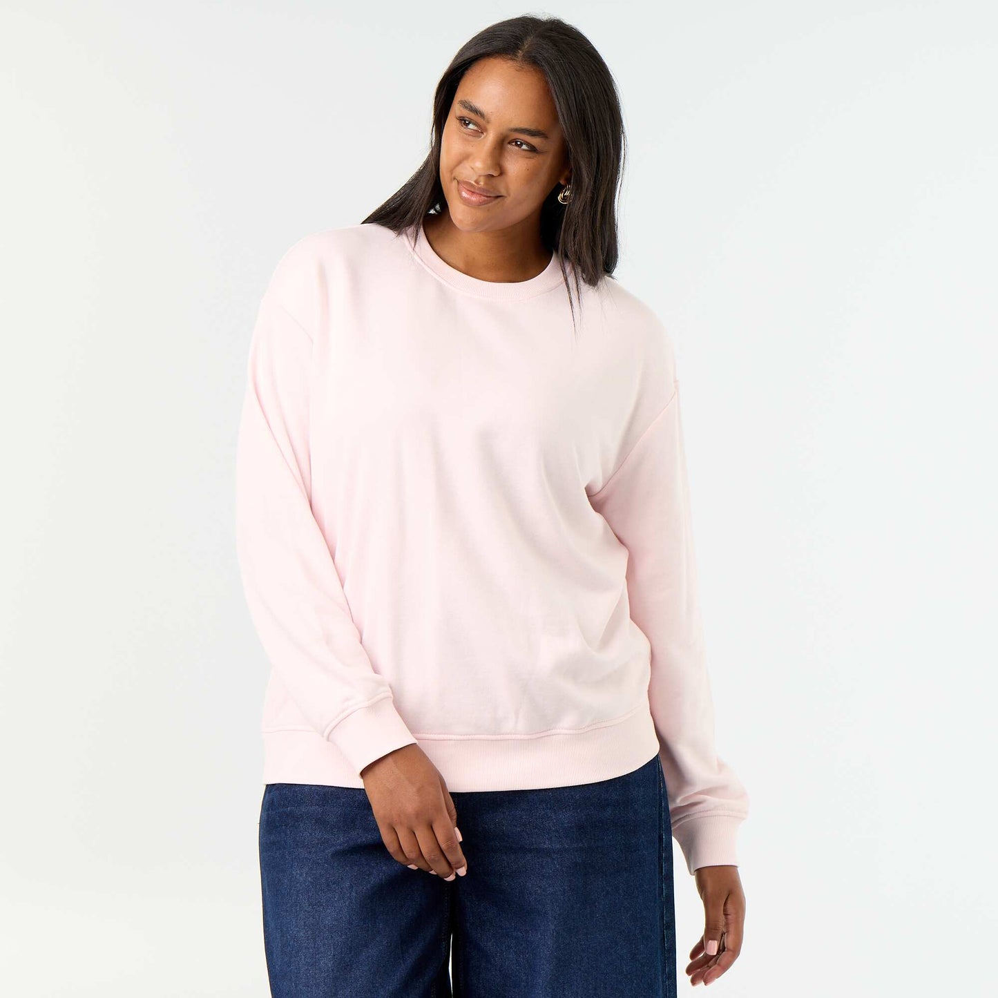 French Terry Round Neck Sweatshirt PINK