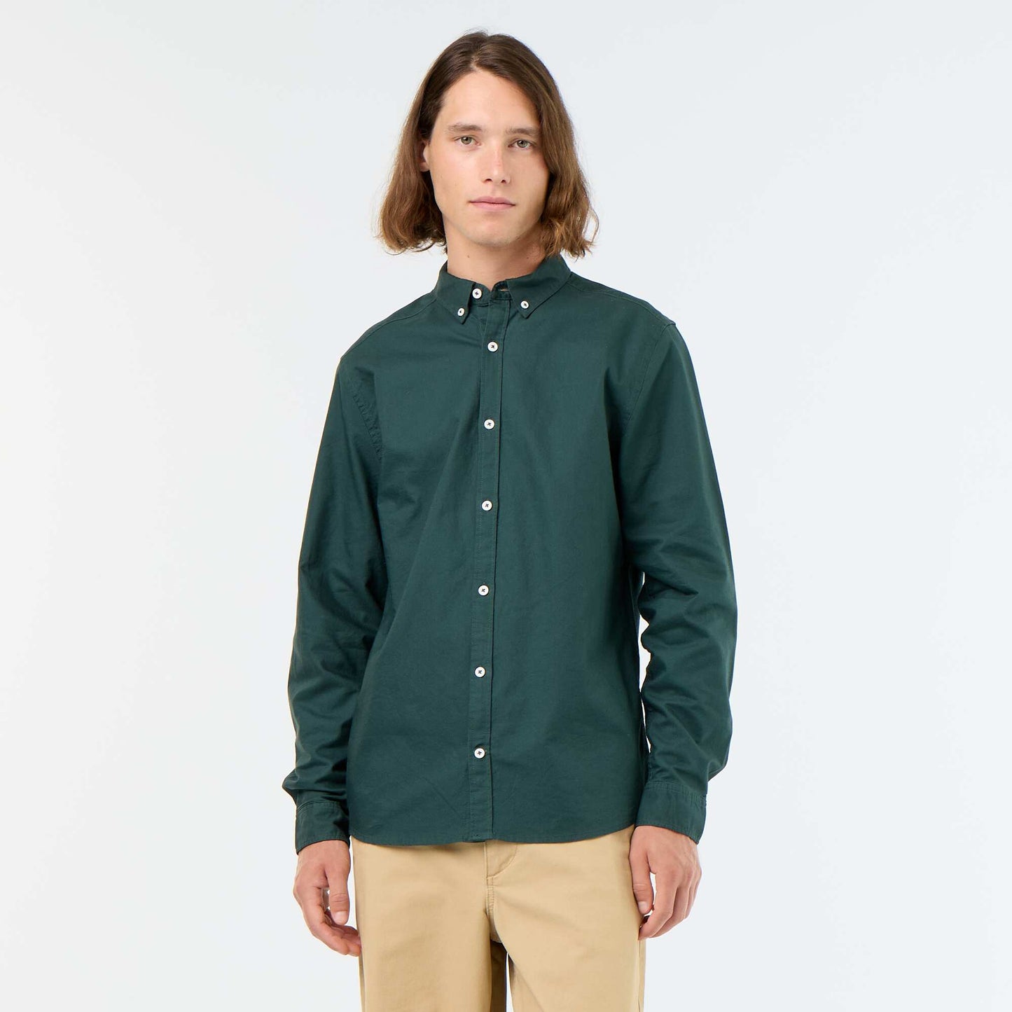 Oxford shirt with button-front opening GREEN