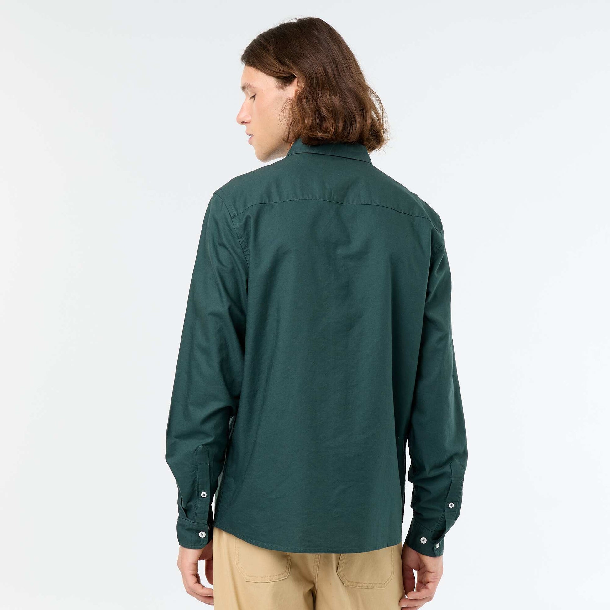 Oxford shirt with button-front opening GREEN