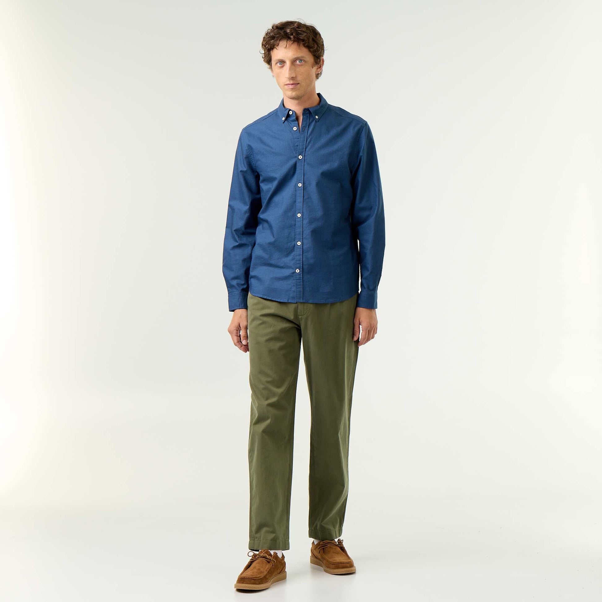 Oxford shirt with button-front opening BLUE