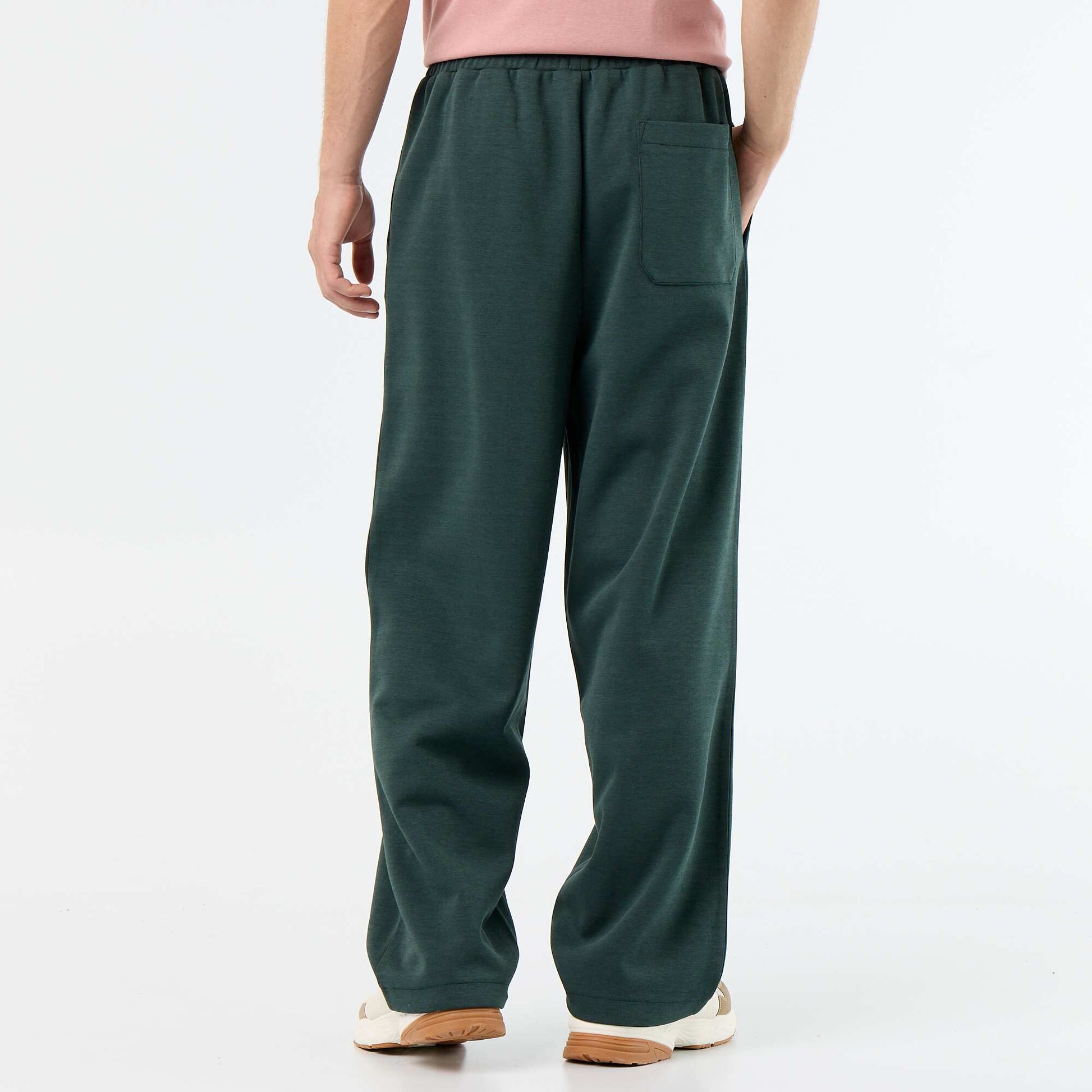 Wide-Leg Lightweight Fleece Joggers GREEN