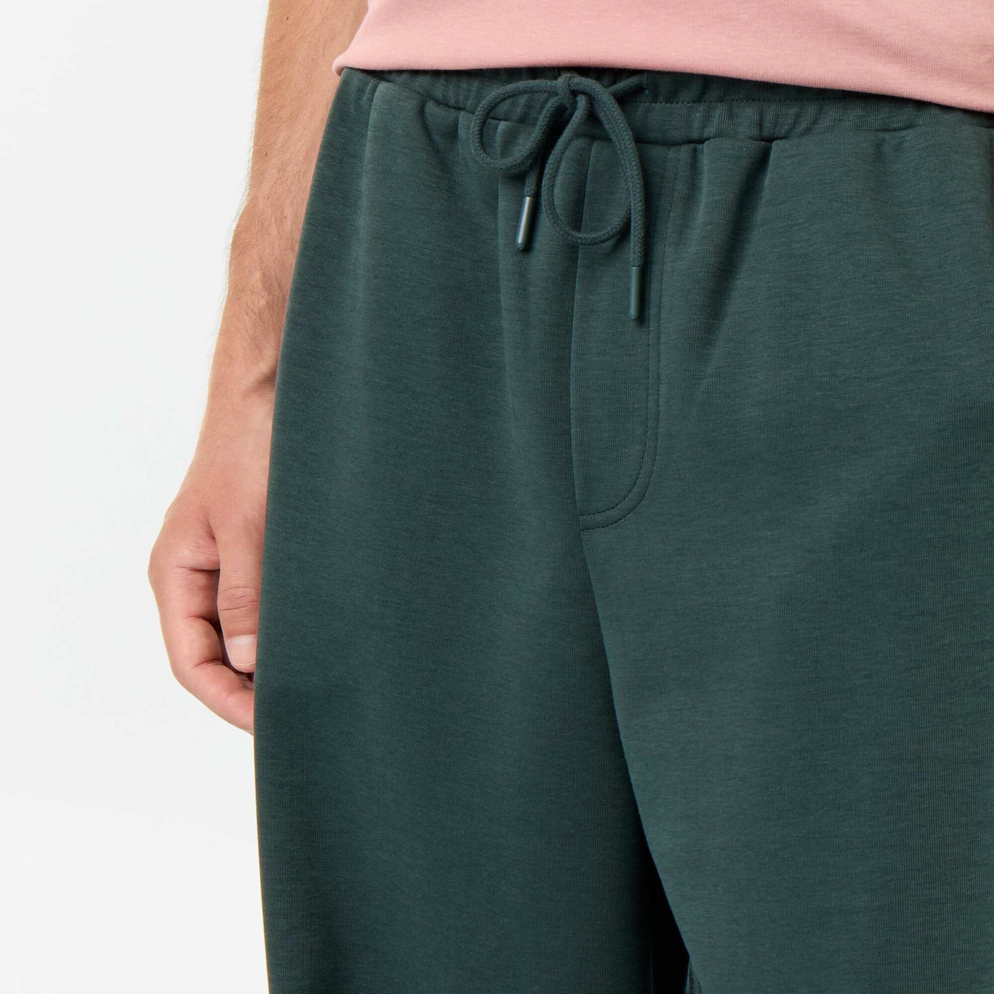 Wide-Leg Lightweight Fleece Joggers GREEN