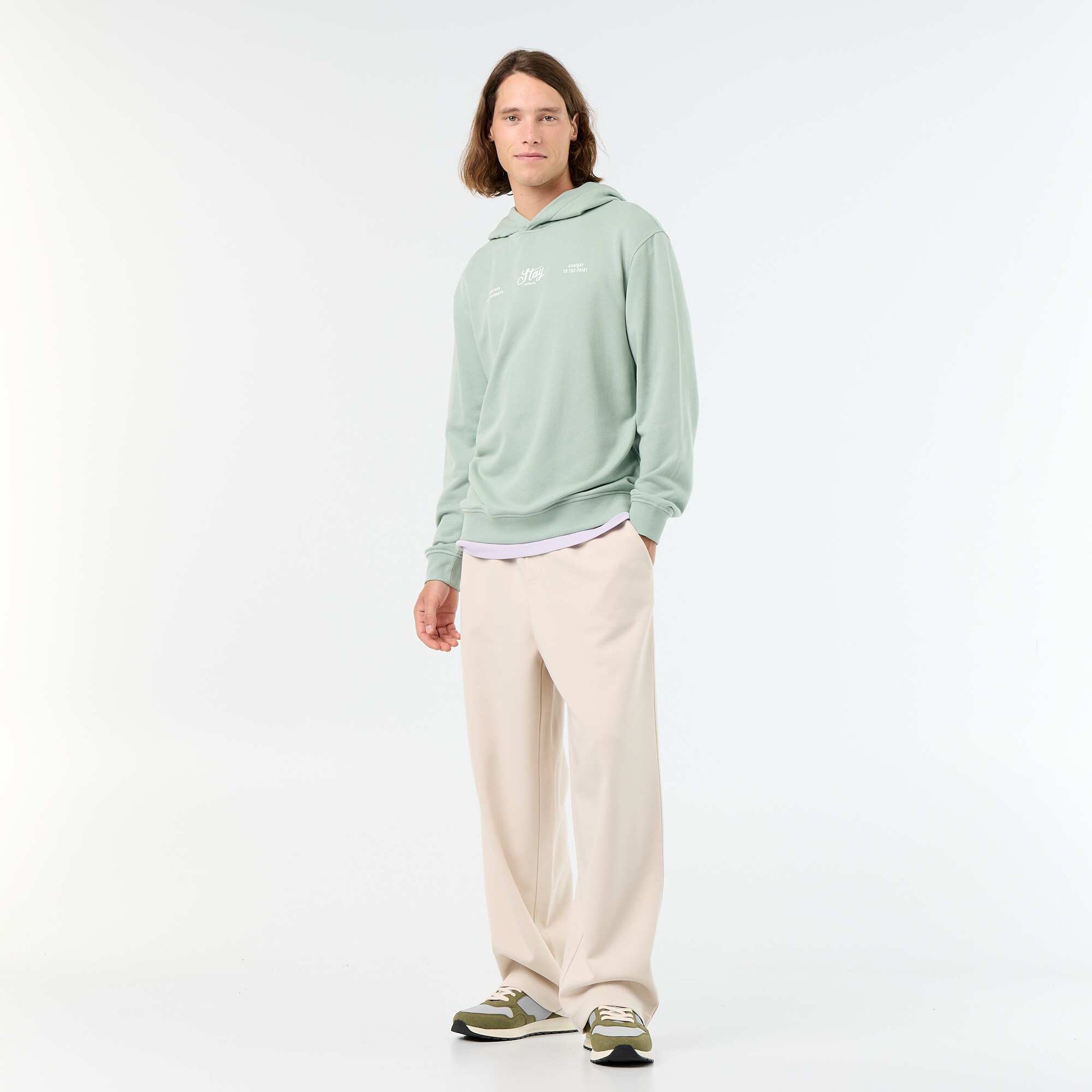 Wide-Leg Lightweight Fleece Joggers GREY