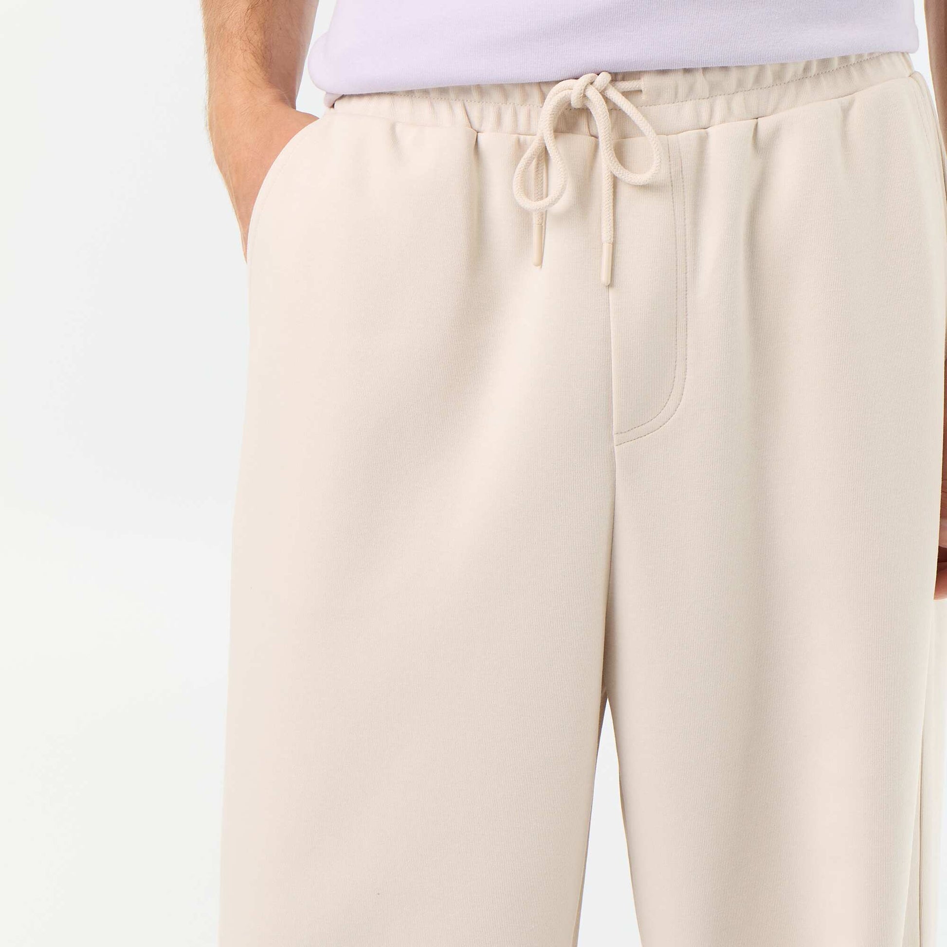 Wide-Leg Lightweight Fleece Joggers GREY