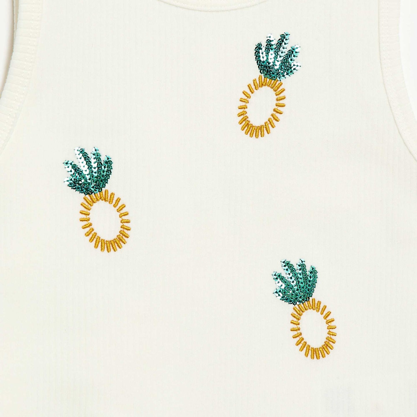 Tank top with fancy embroidery WHITE