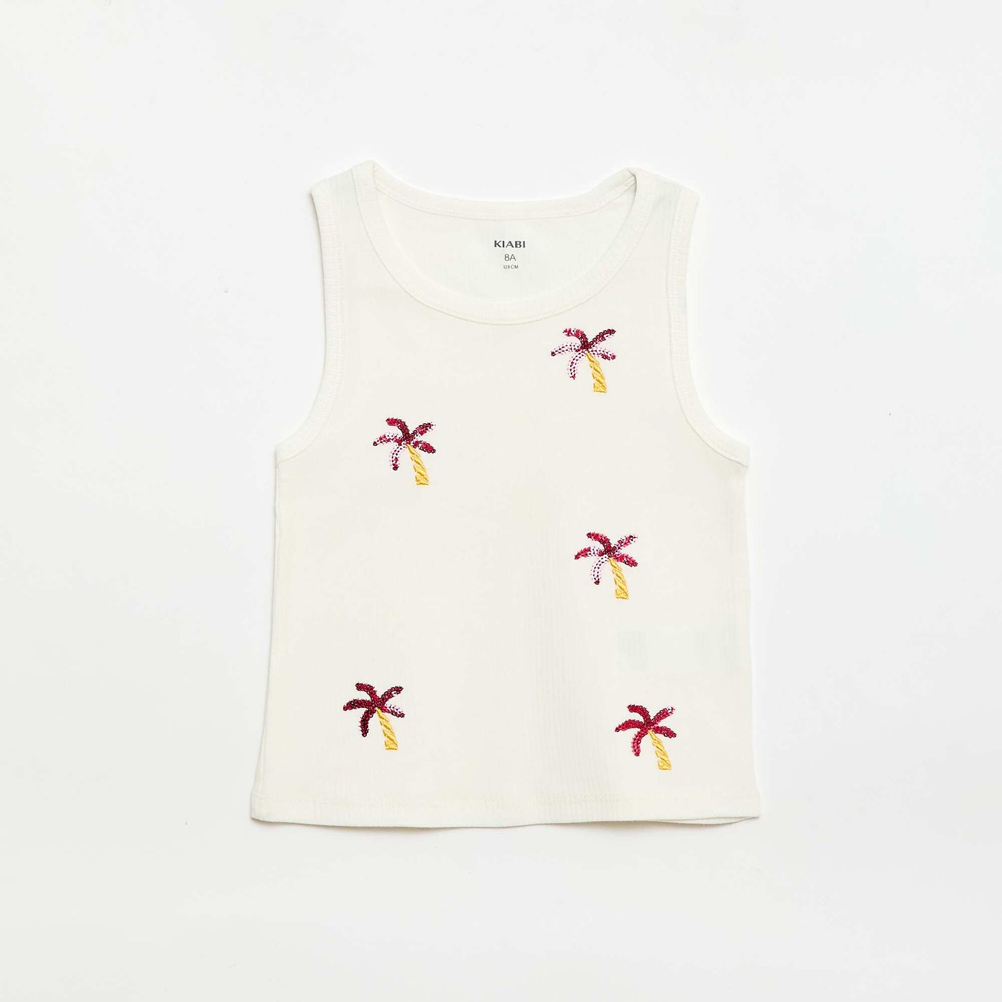 Tank top with fancy embroidery WHITE