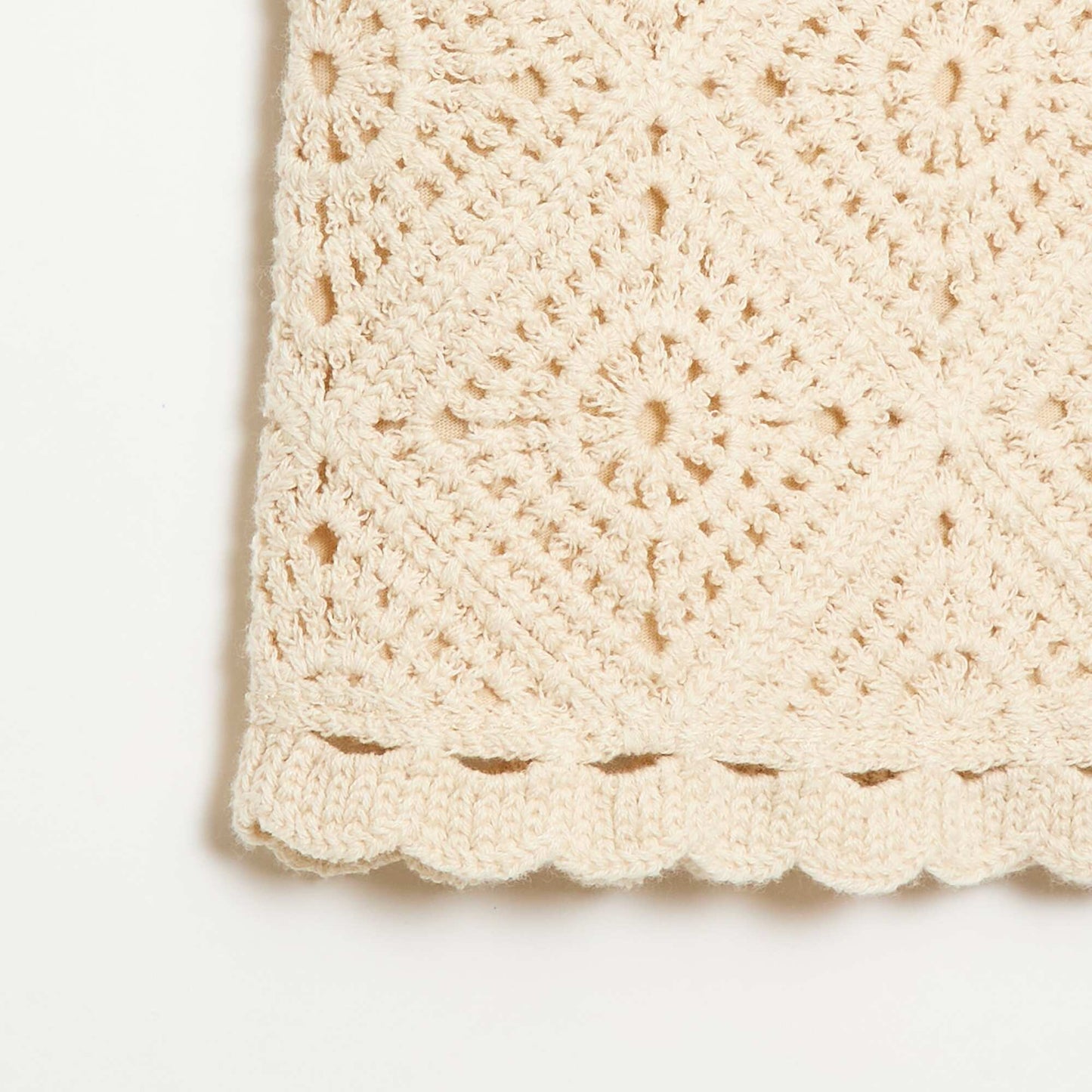 Solid crochet top ECRU