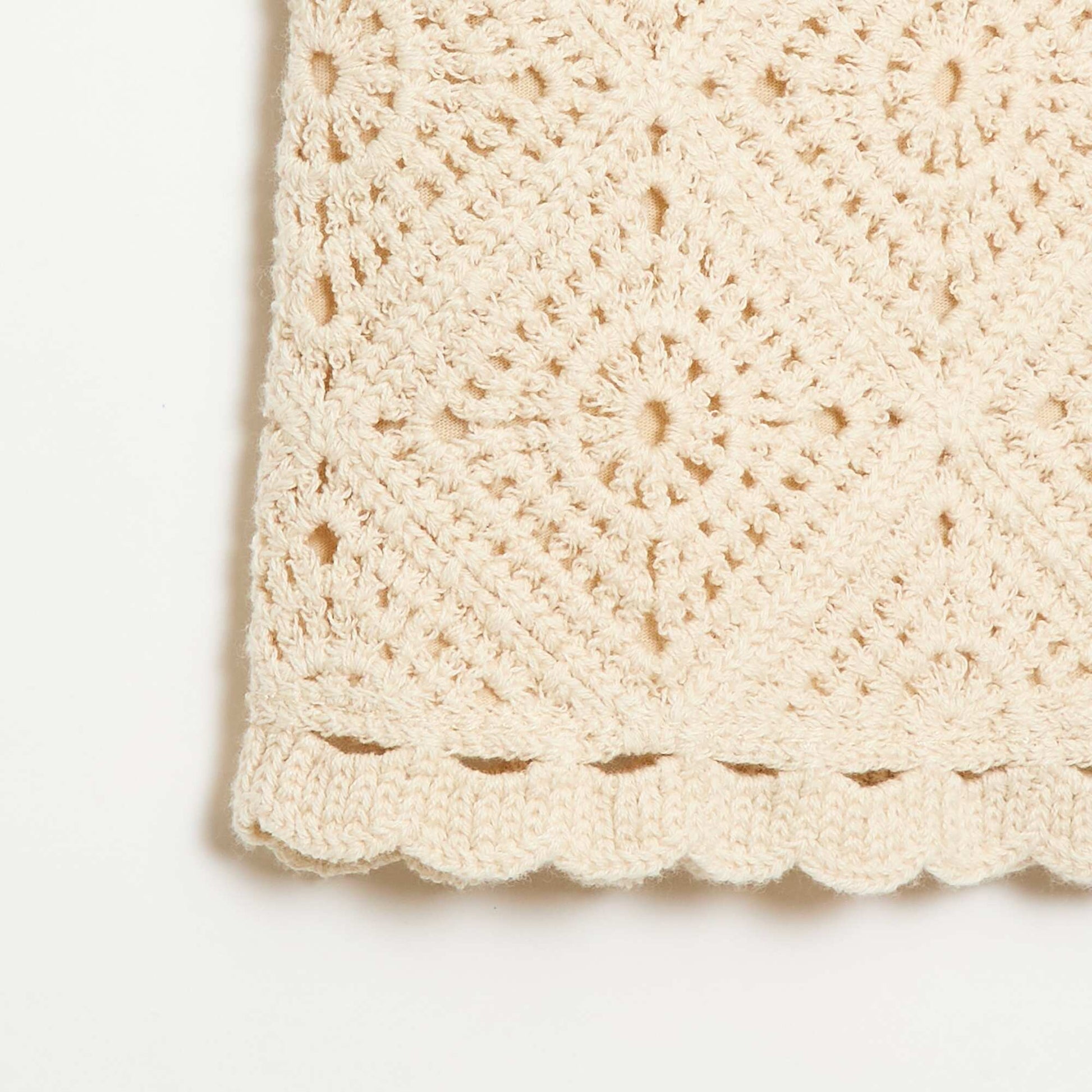 Solid crochet top ECRU