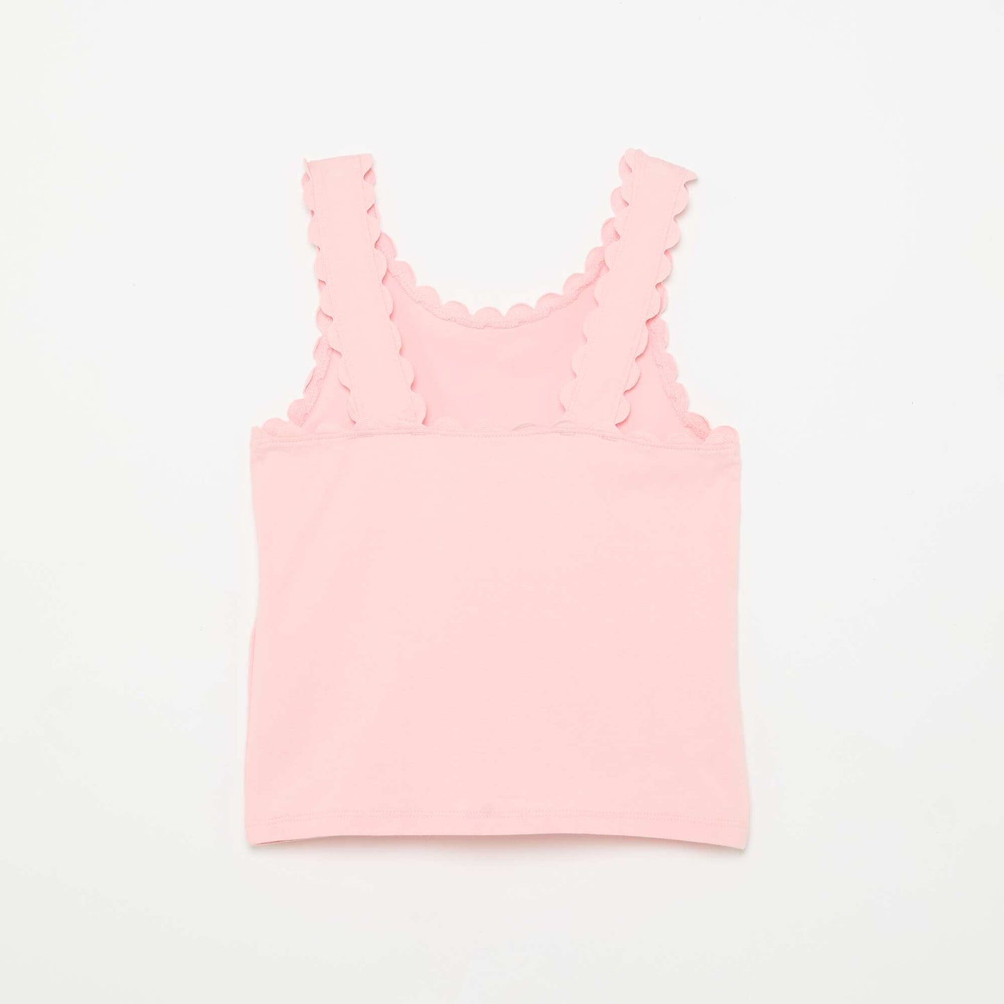 Solid tank top with wavy edges PINK