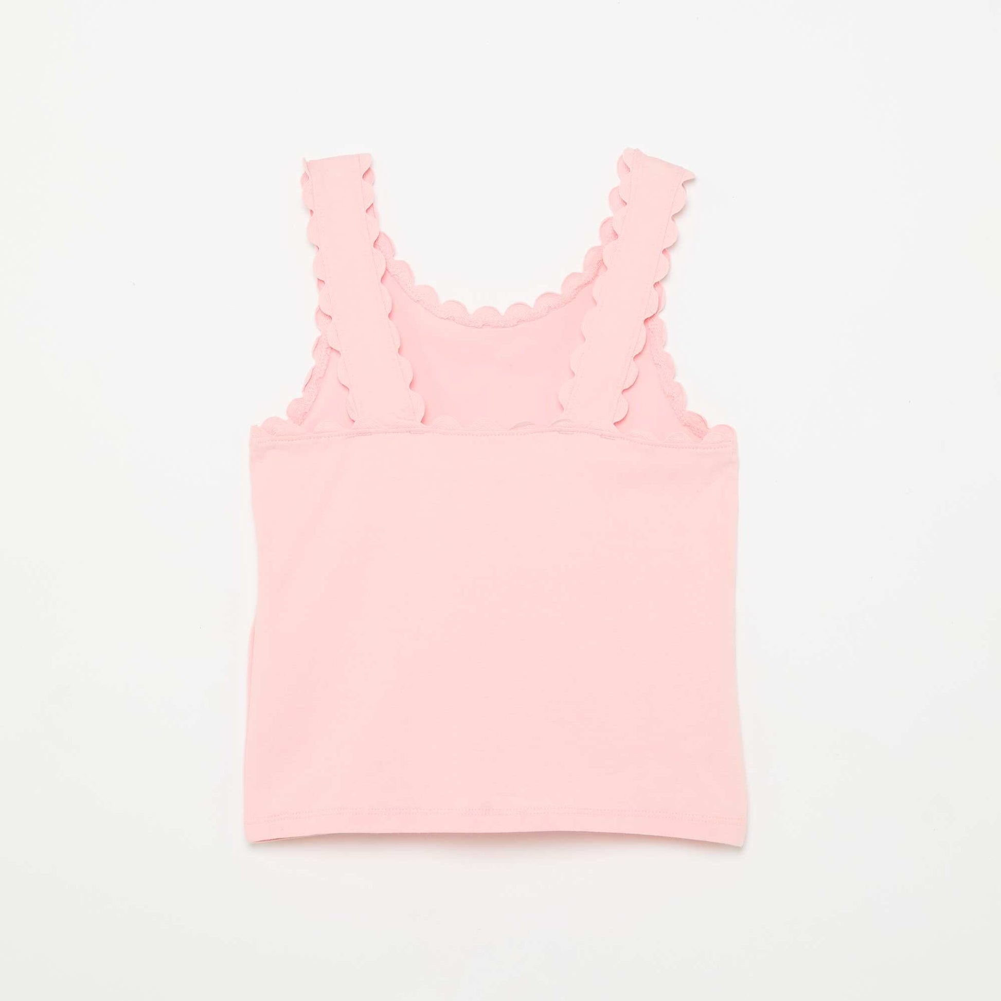 Solid tank top with wavy edges PINK
