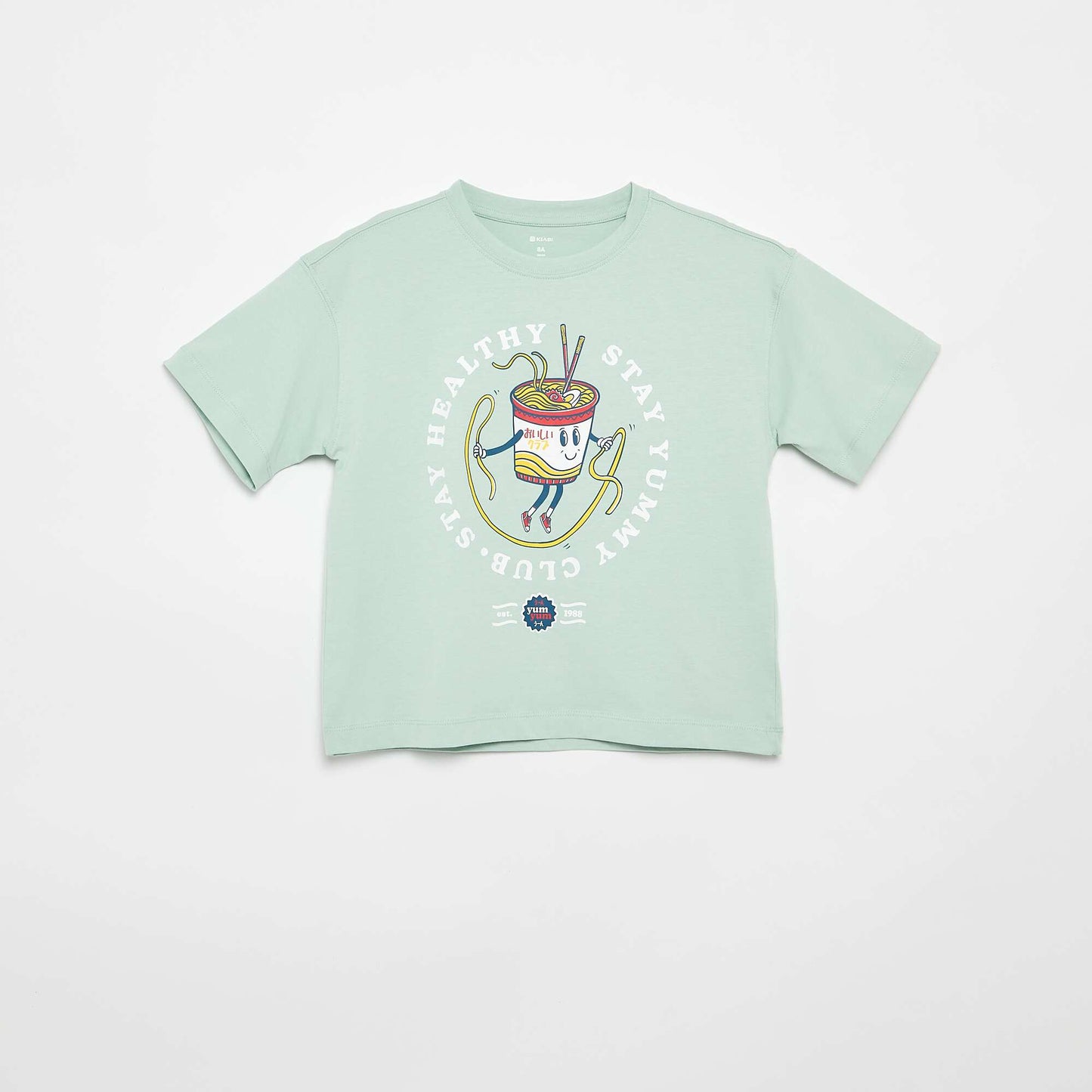 Printed short-sleeved T-shirt LIGHT GREEN