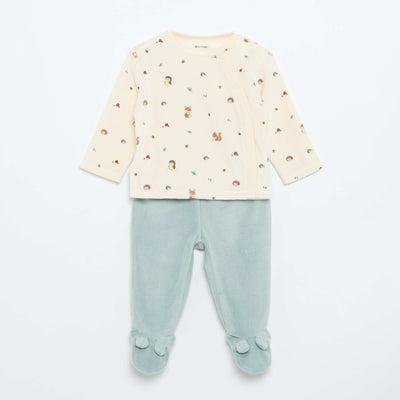 2-piece Velour Pyjamas BLUE