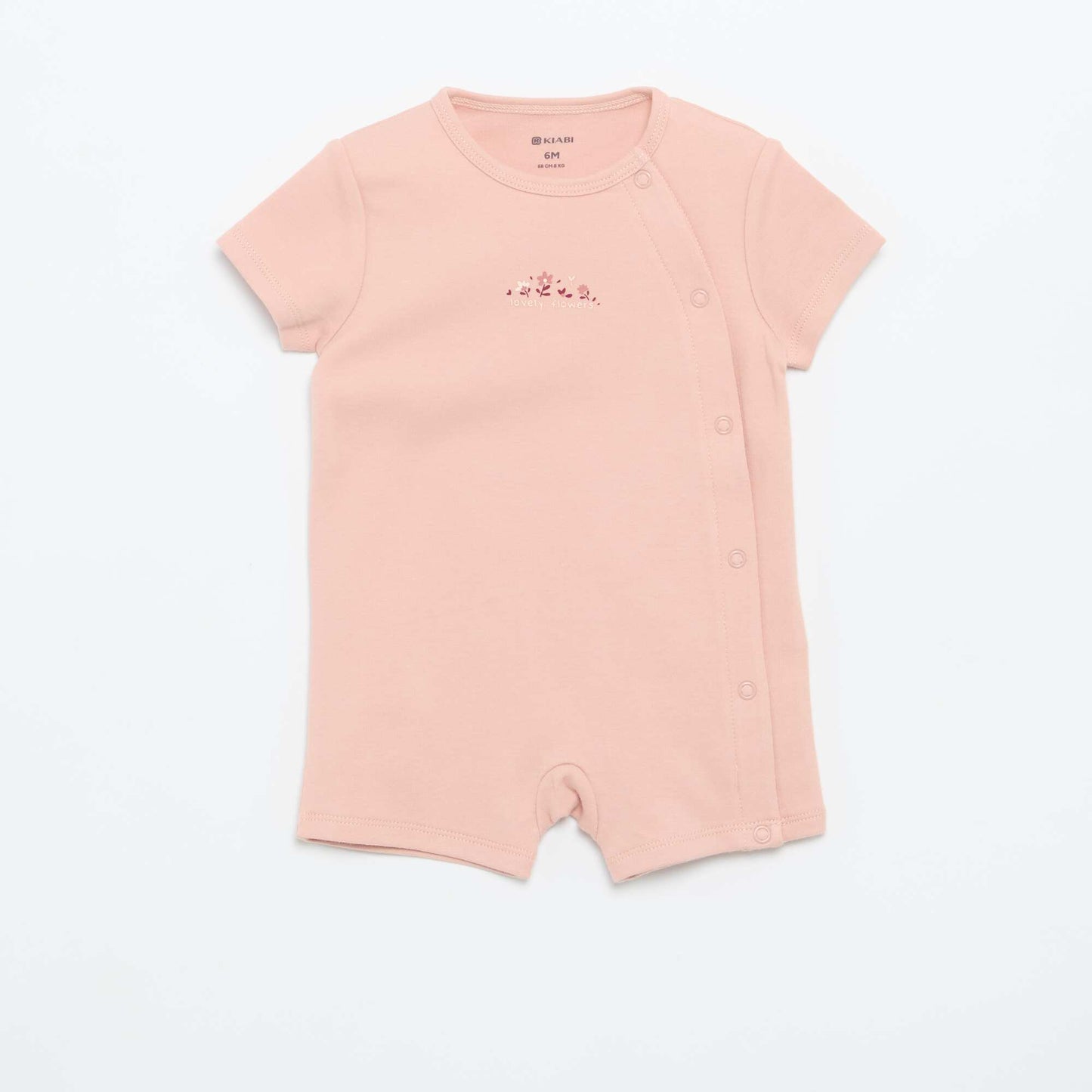 Pack of 2 Short-Sleeved Jersey Rompers PINK