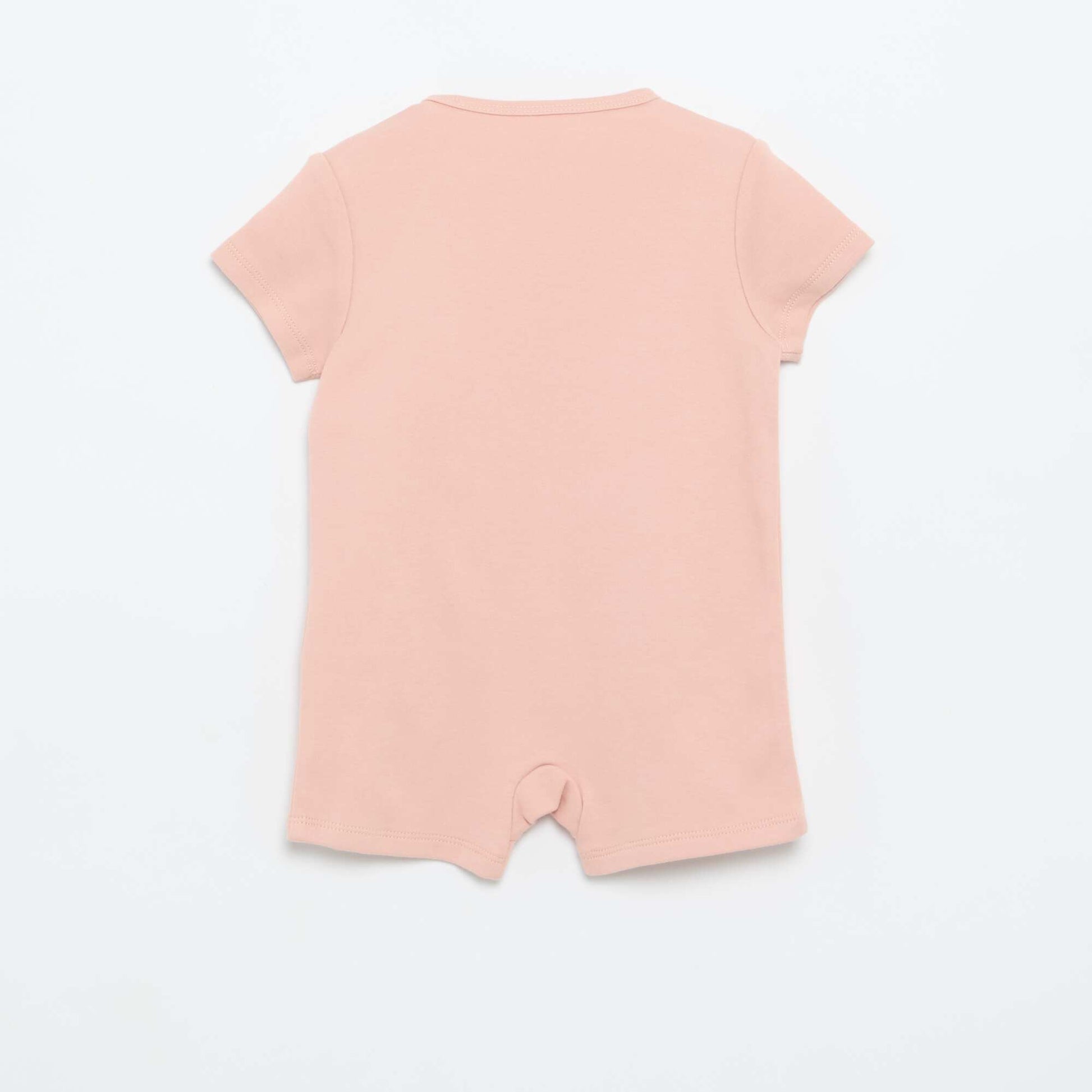 Pack of 2 Short-Sleeved Jersey Rompers PINK