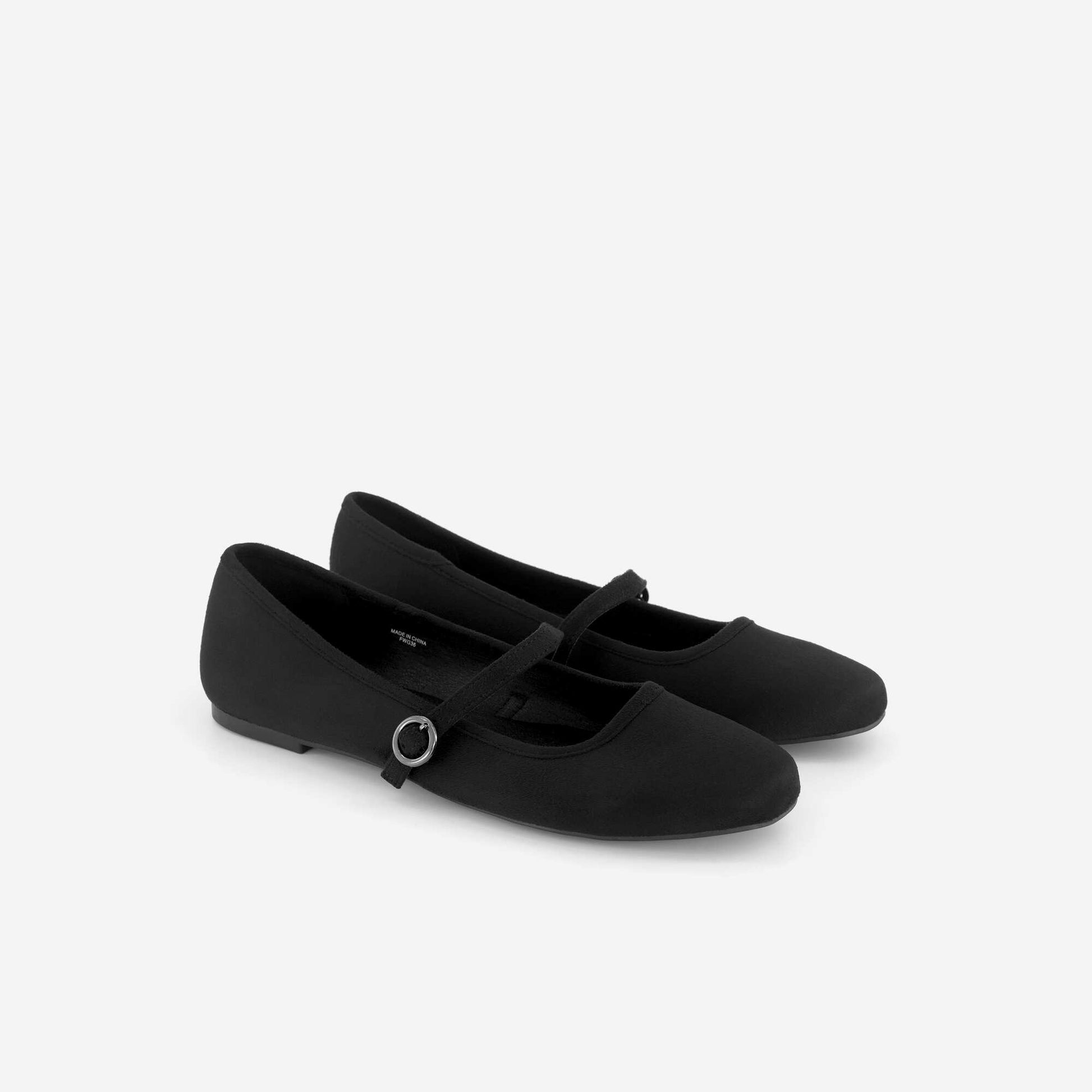 Ballerinas with strap BLACK