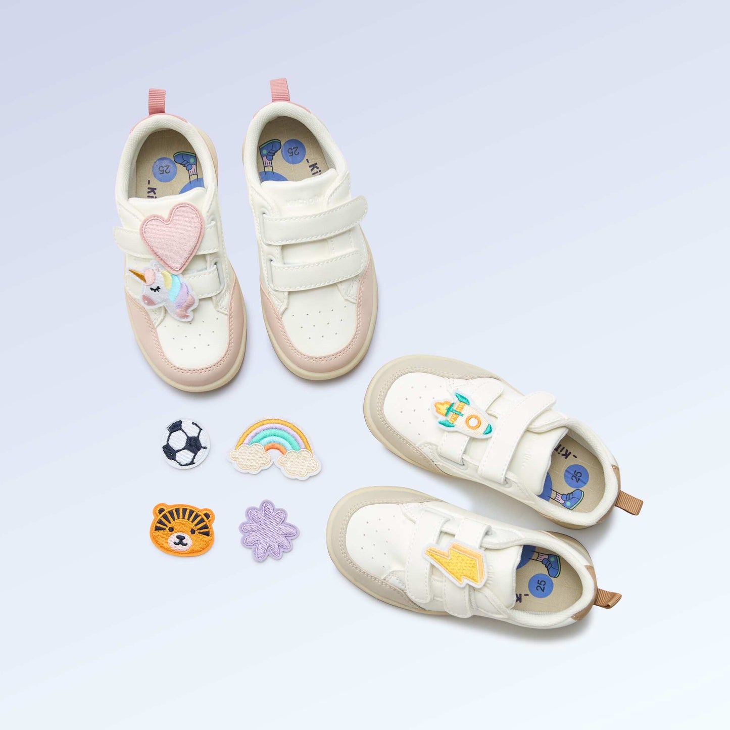 Set of 2 slip-on patches to personalize your \'Kitchoun\' sneakers BLUE