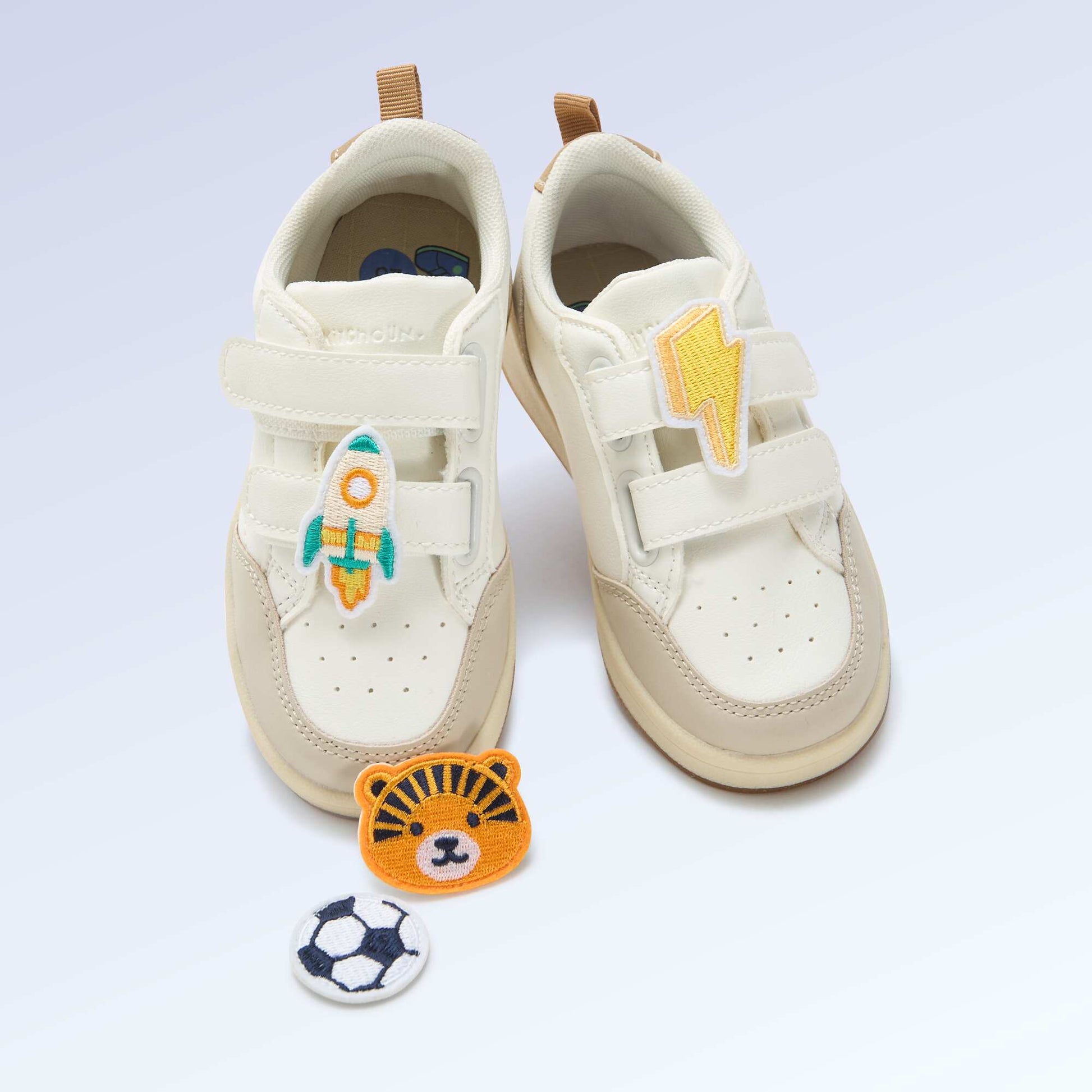 Set of 2 slip-on patches to personalize your \'Kitchoun\' sneakers YELLOW