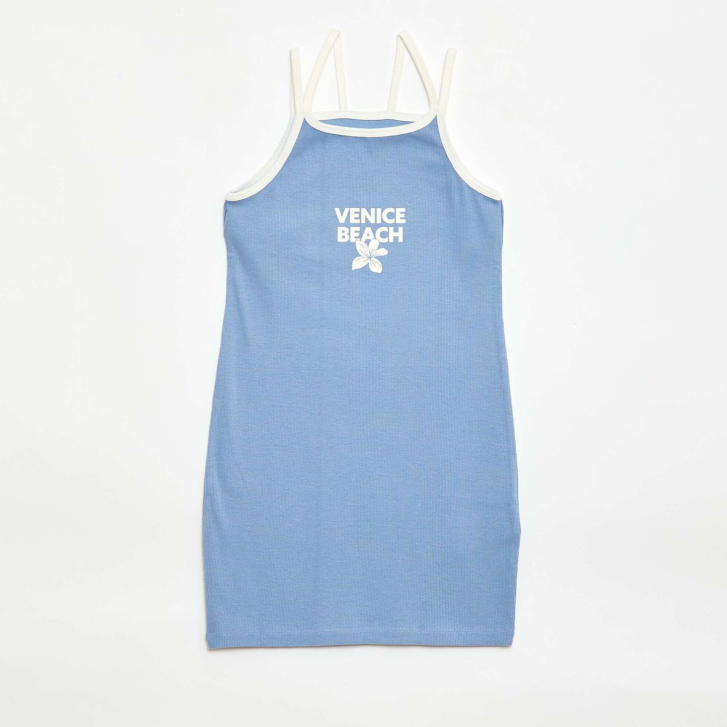 Tank top with thin straps and chest detail BLUE