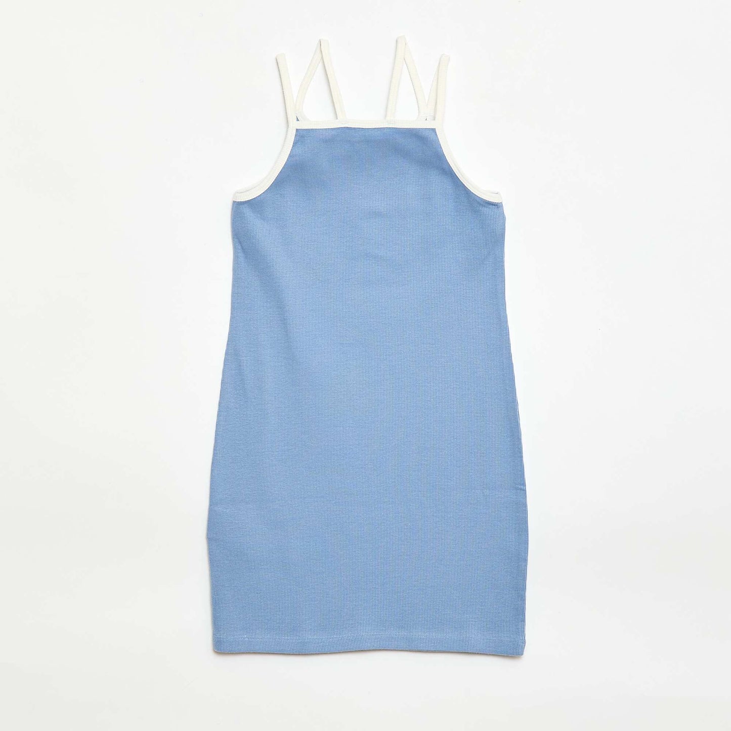 Tank top with thin straps and chest detail BLUE