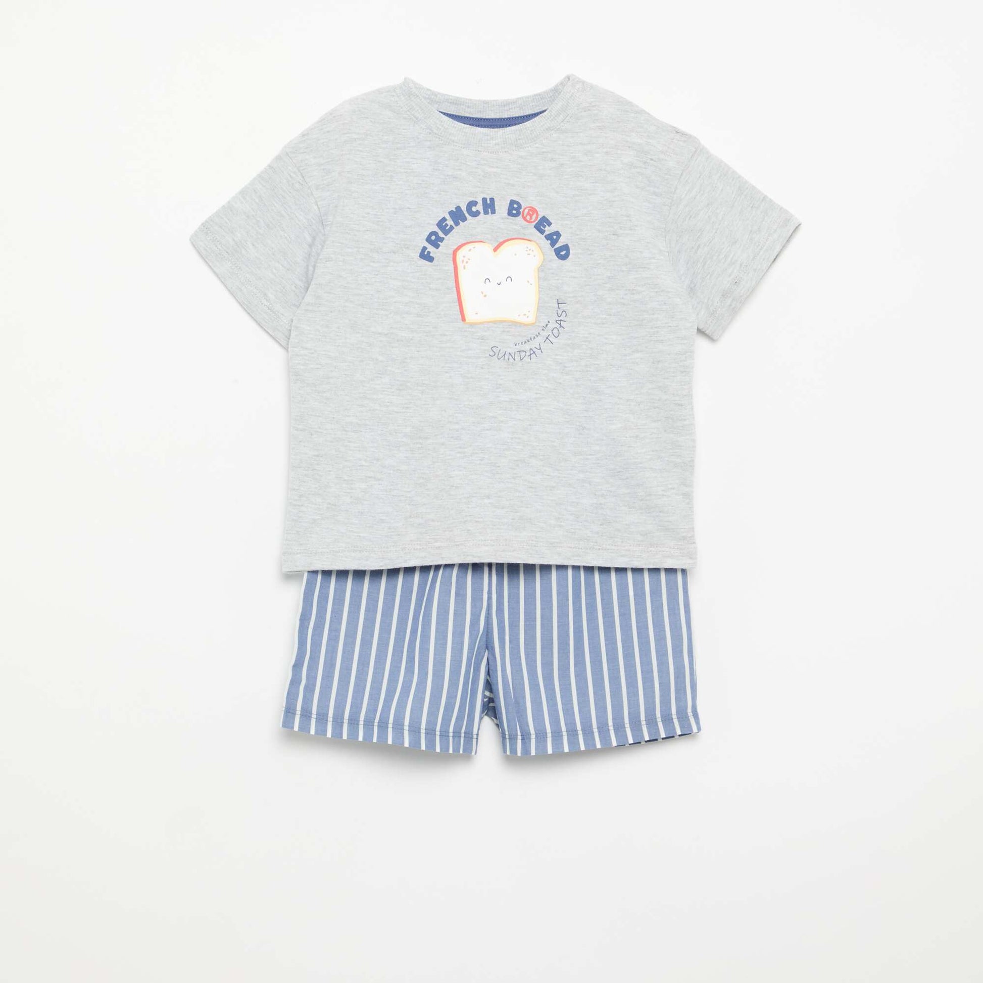 Short pajamas + t-shirt - 2 pieces GREY