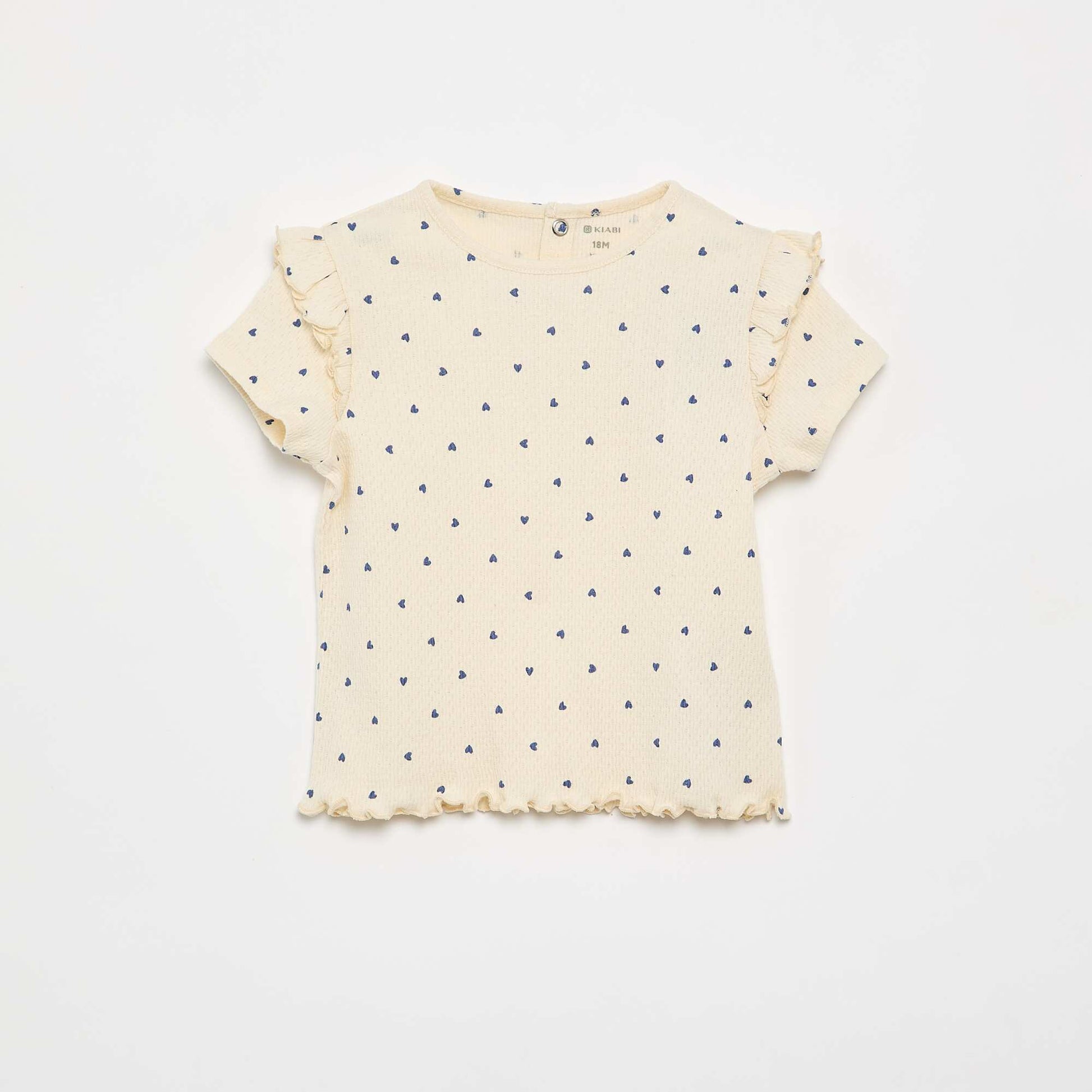 Pointelle knit pajama t-shirt + shorts - 2 pieces BEIGE