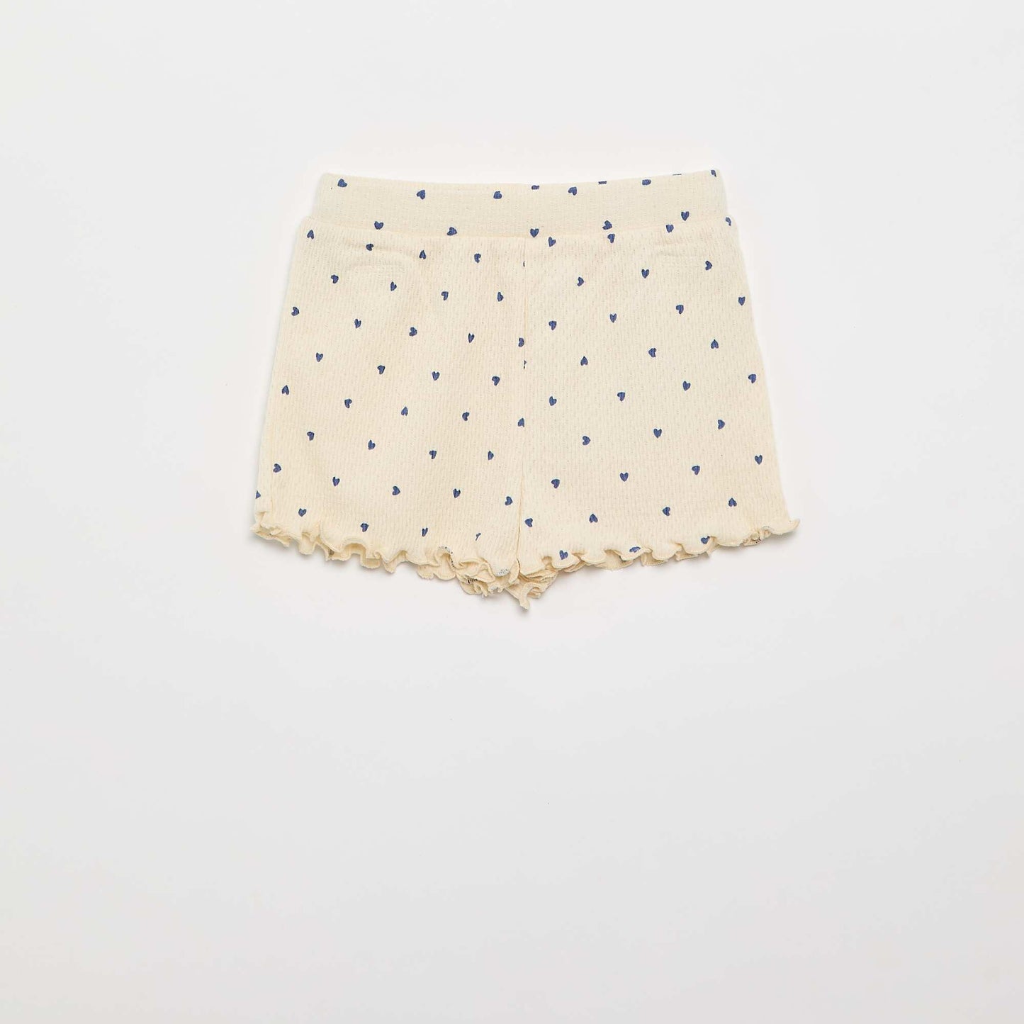 Pointelle knit pajama t-shirt + shorts - 2 pieces BEIGE