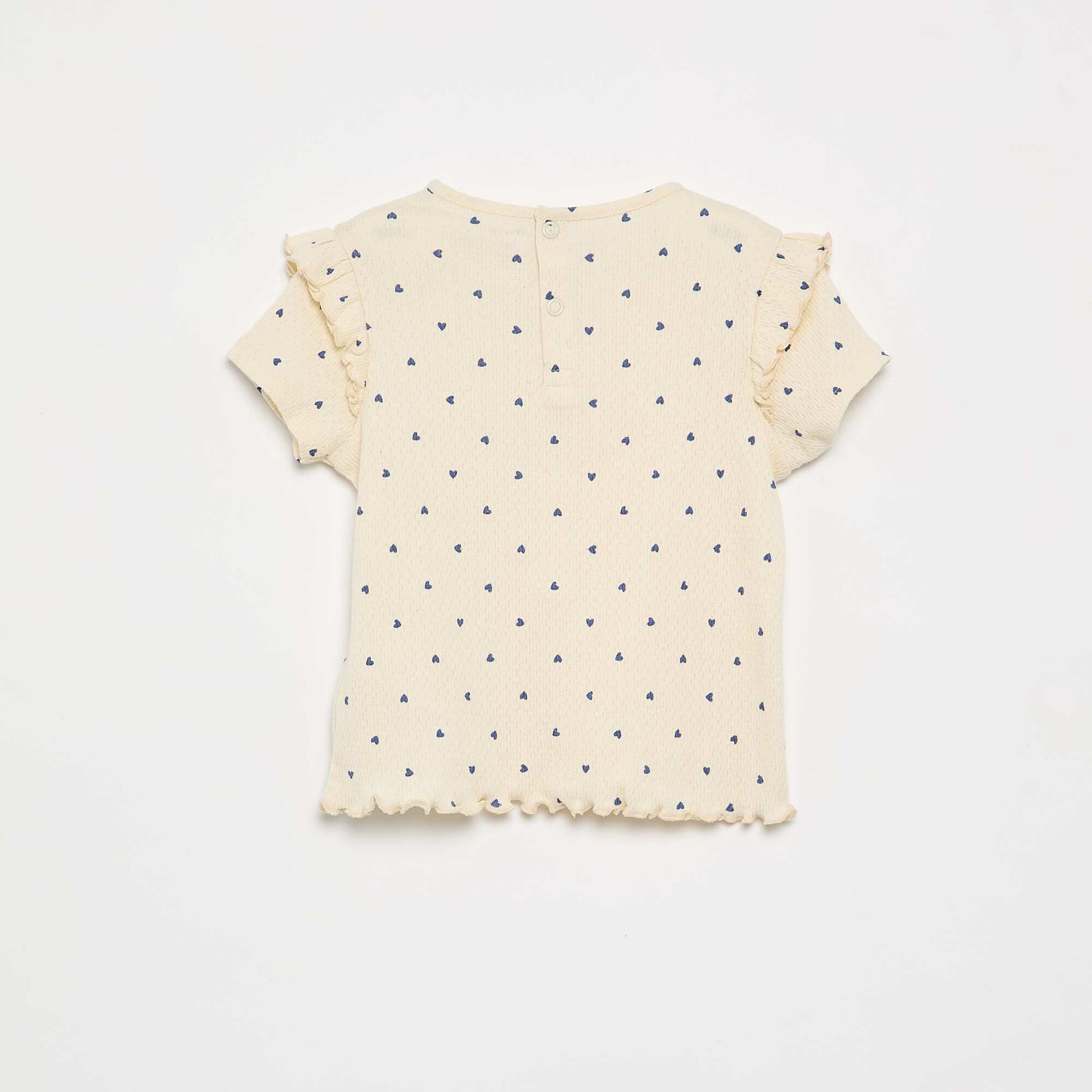 Pointelle knit pajama t-shirt + shorts - 2 pieces BEIGE